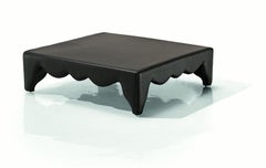 Stylish Low Square Coffee Table Leather Upholstered Customizable