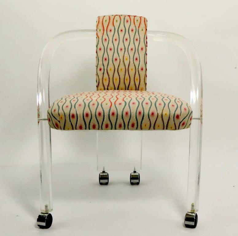 Hollywood Regency Stylish Lucite Armchair in the Style of Charles Hollis Jones For Sale