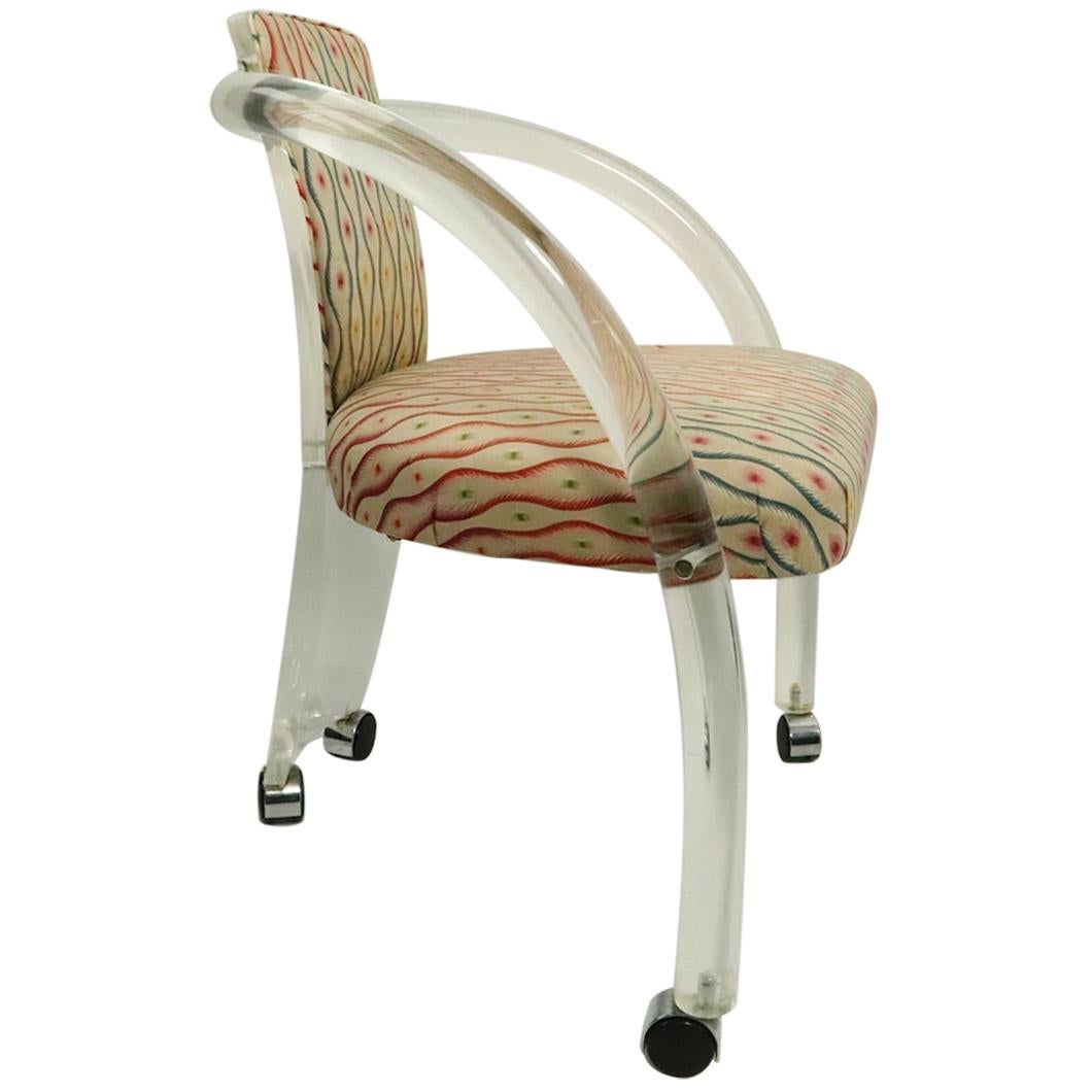 Stylish Lucite Armchair in the Style of Charles Hollis Jones