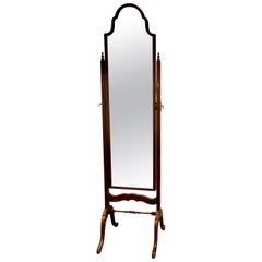 Stylish Mahogany Reprodux Cheval Mirror by Bevan & Funnell