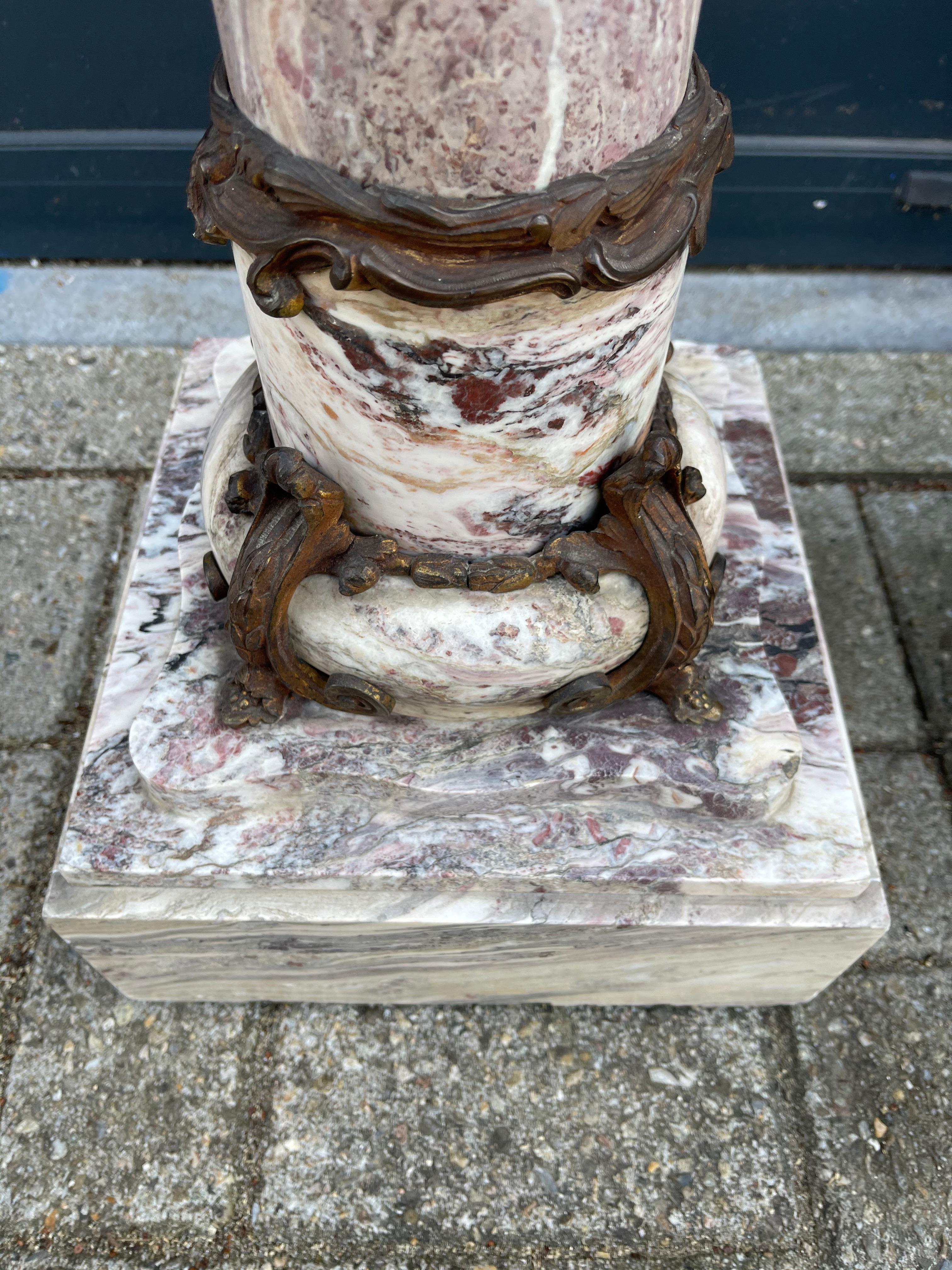 Stylish & Majestic Looking Late 19th Century, Marble & Bronze Pedestal / Column 6