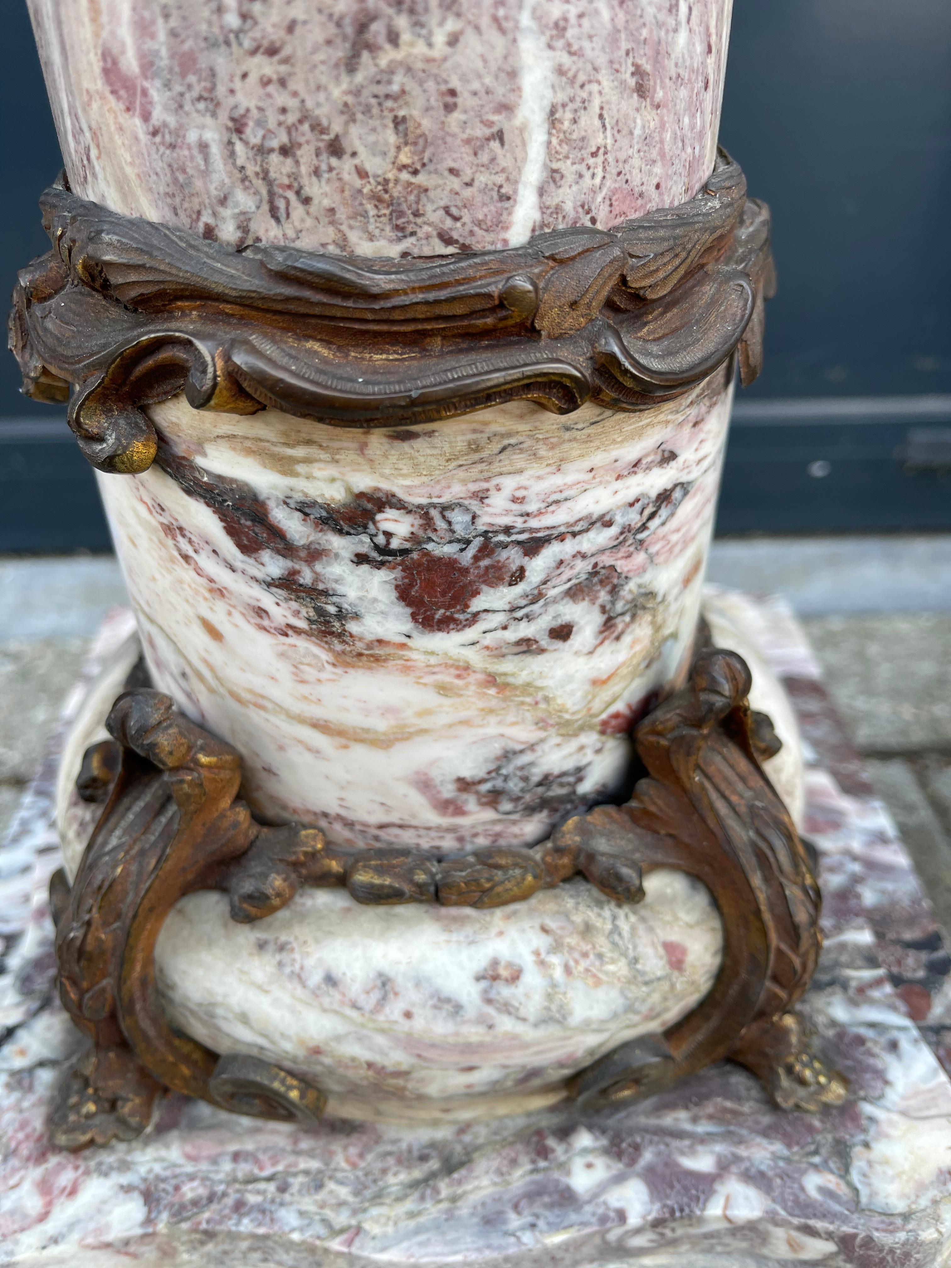 Stylish & Majestic Looking Late 19th Century, Marble & Bronze Pedestal / Column 8