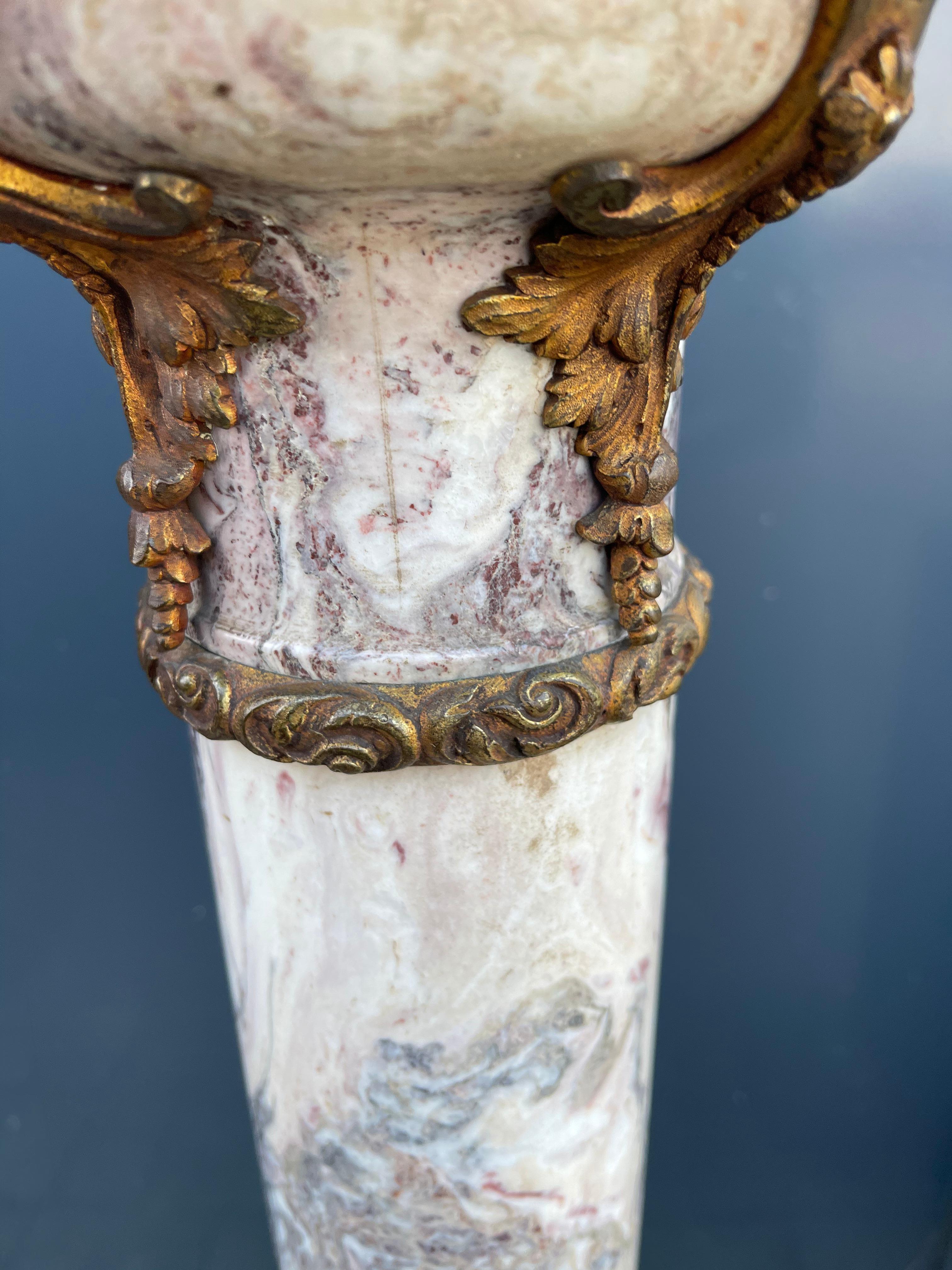 Italian Stylish & Majestic Looking Late 19th Century, Marble & Bronze Pedestal / Column