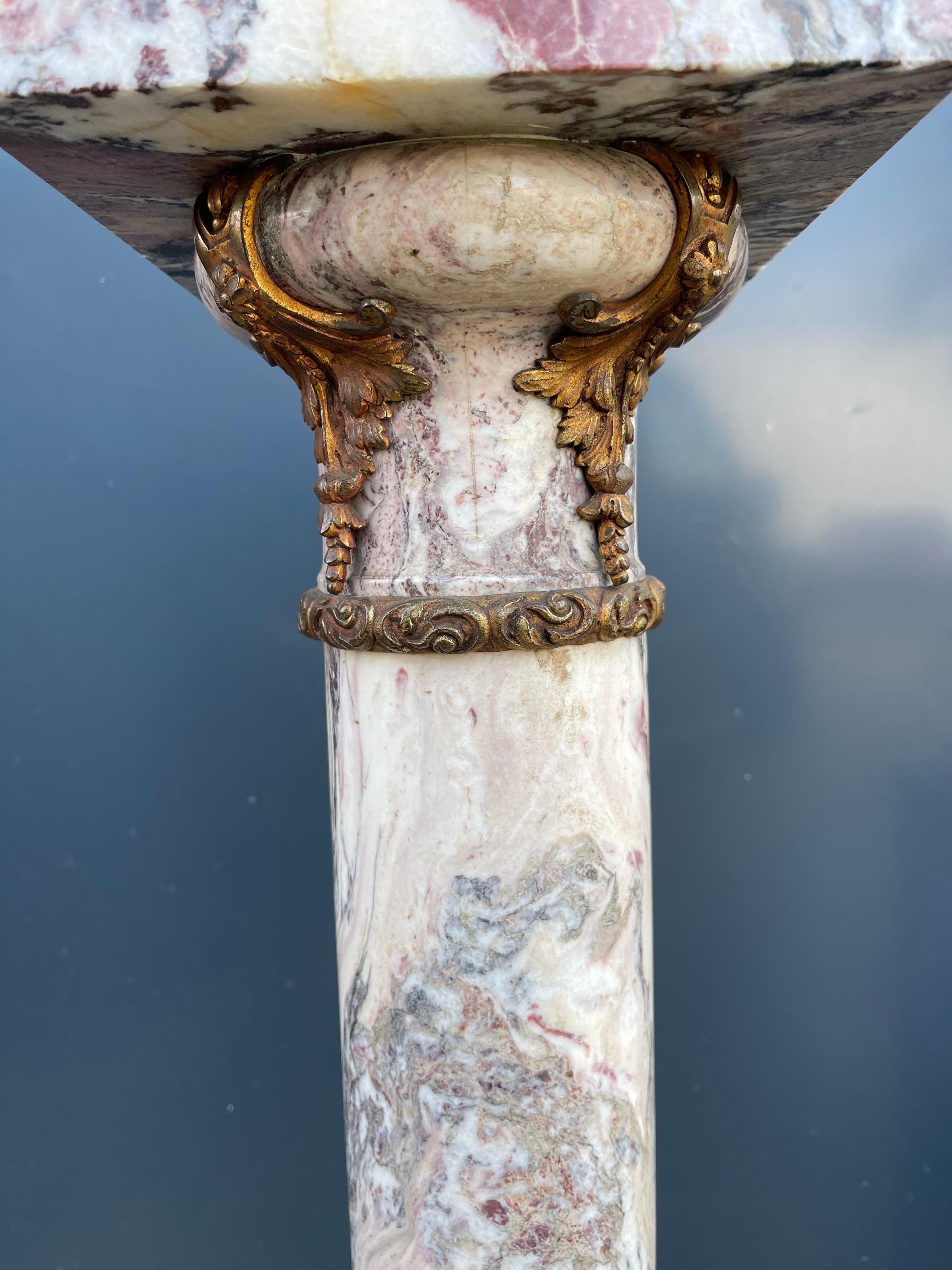 Stylish & Majestic Looking Late 19th Century, Marble & Bronze Pedestal / Column 3