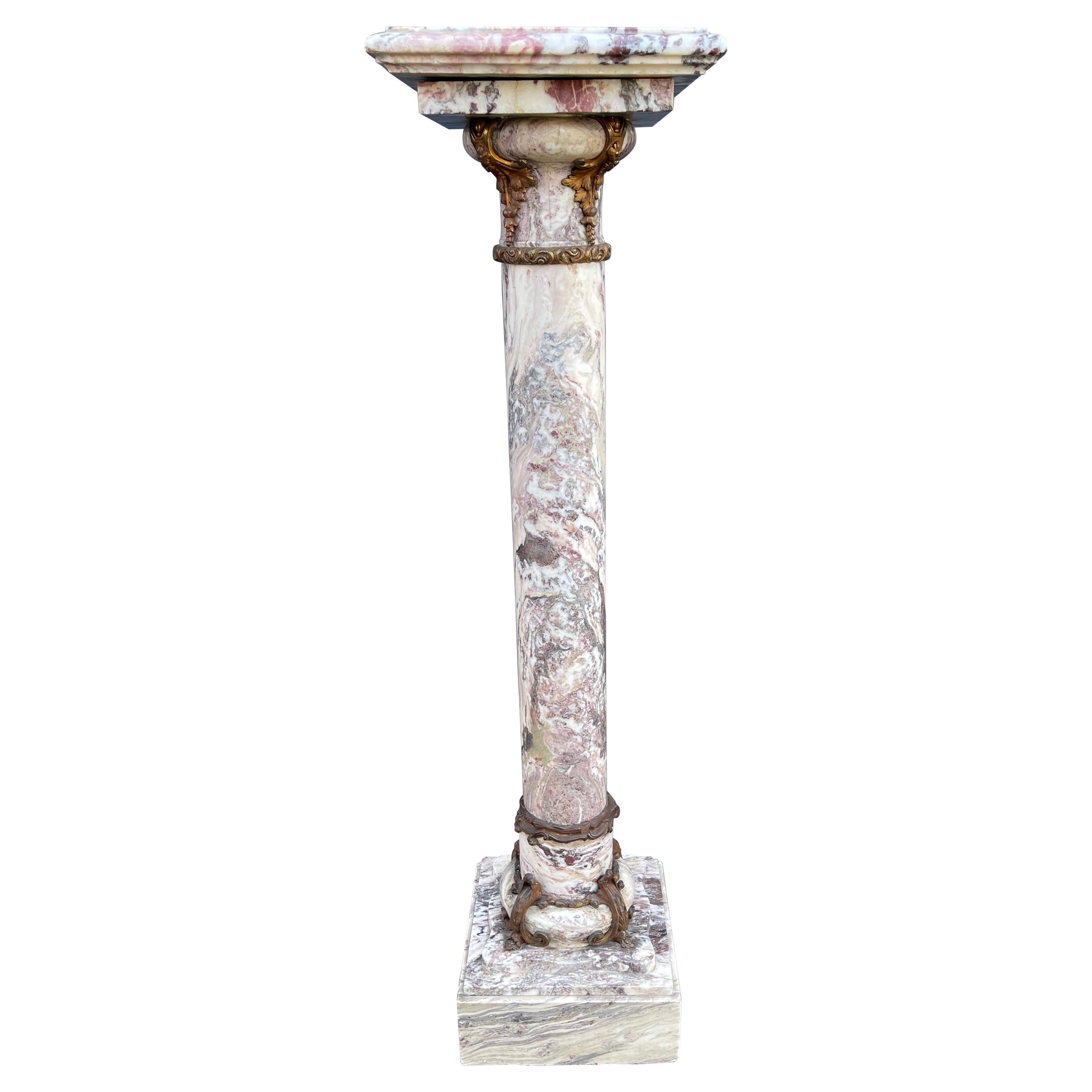 Stylish & Majestic Looking Late 19th Century, Marble & Bronze Pedestal / Column
