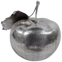 Stylish Mario Buccellati Modern Sterling Silver Figural Apple Lighter