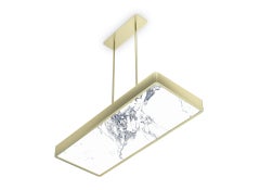 Elegante Lámpara de Techo de Metal Acabado Champaña Vetrita Opalescente