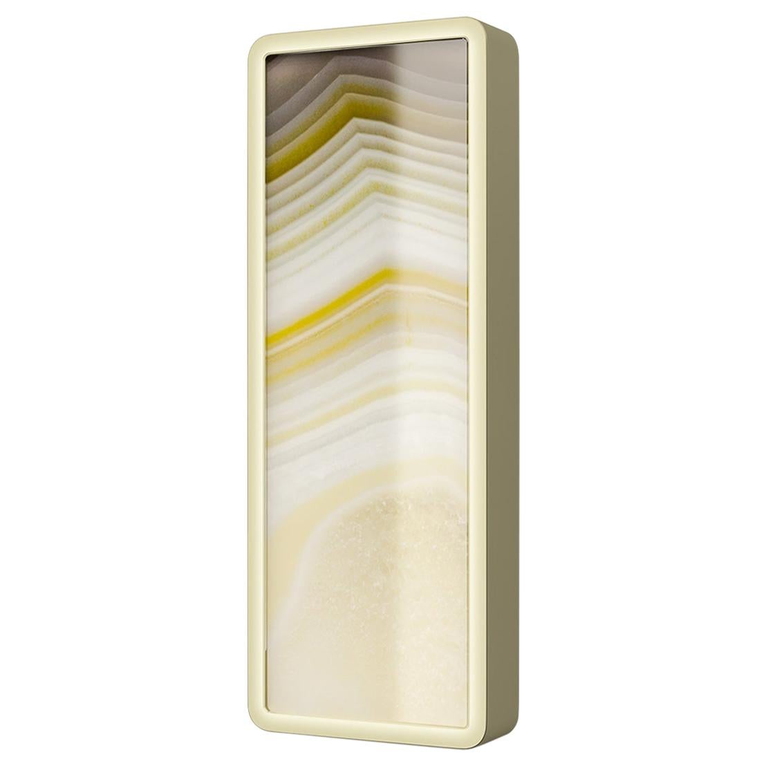Stylish Metal Wall Sconce Champagne Finish Opalescent Vetrite