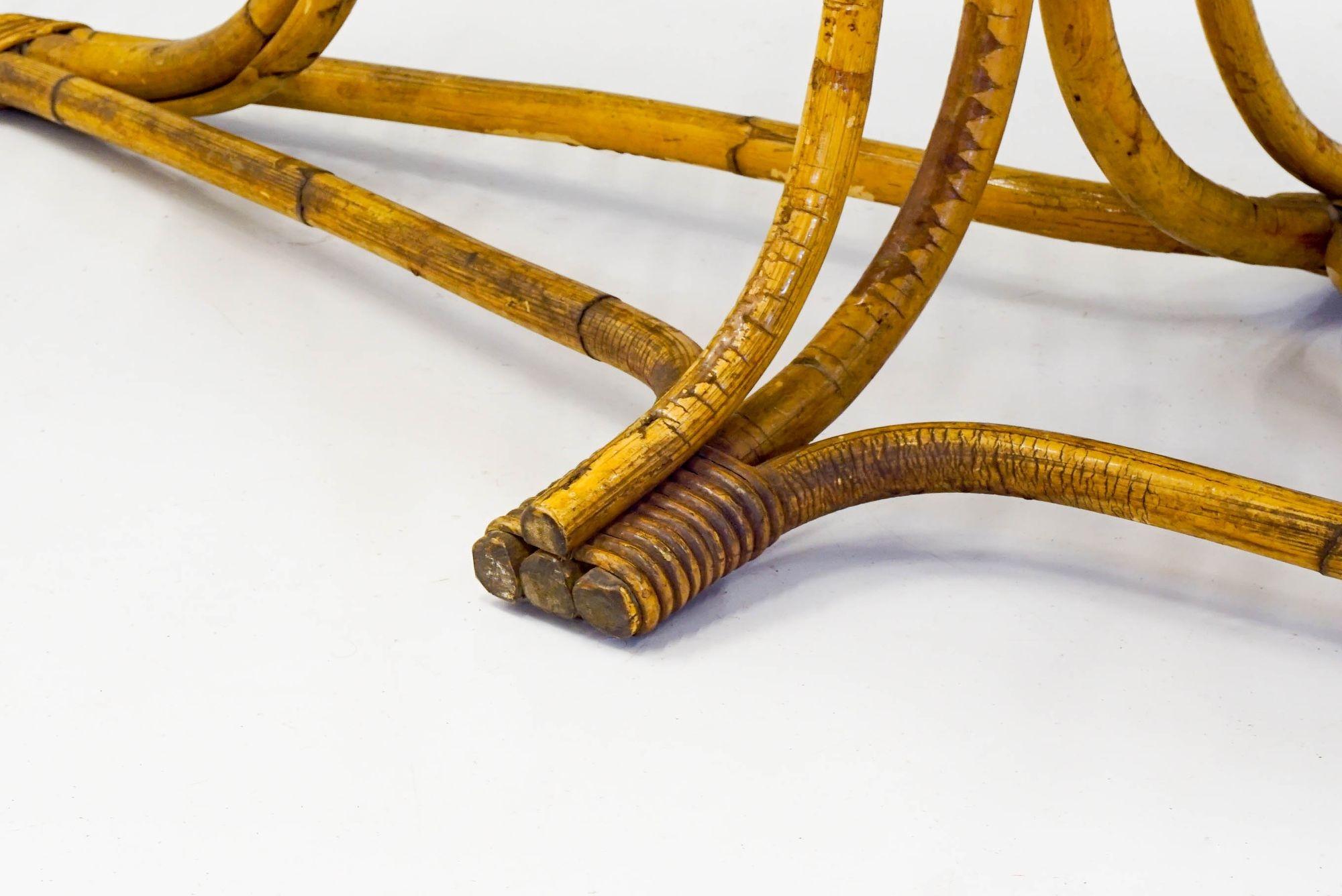 Table basse en bambou du milieu du siècle en vente 2
