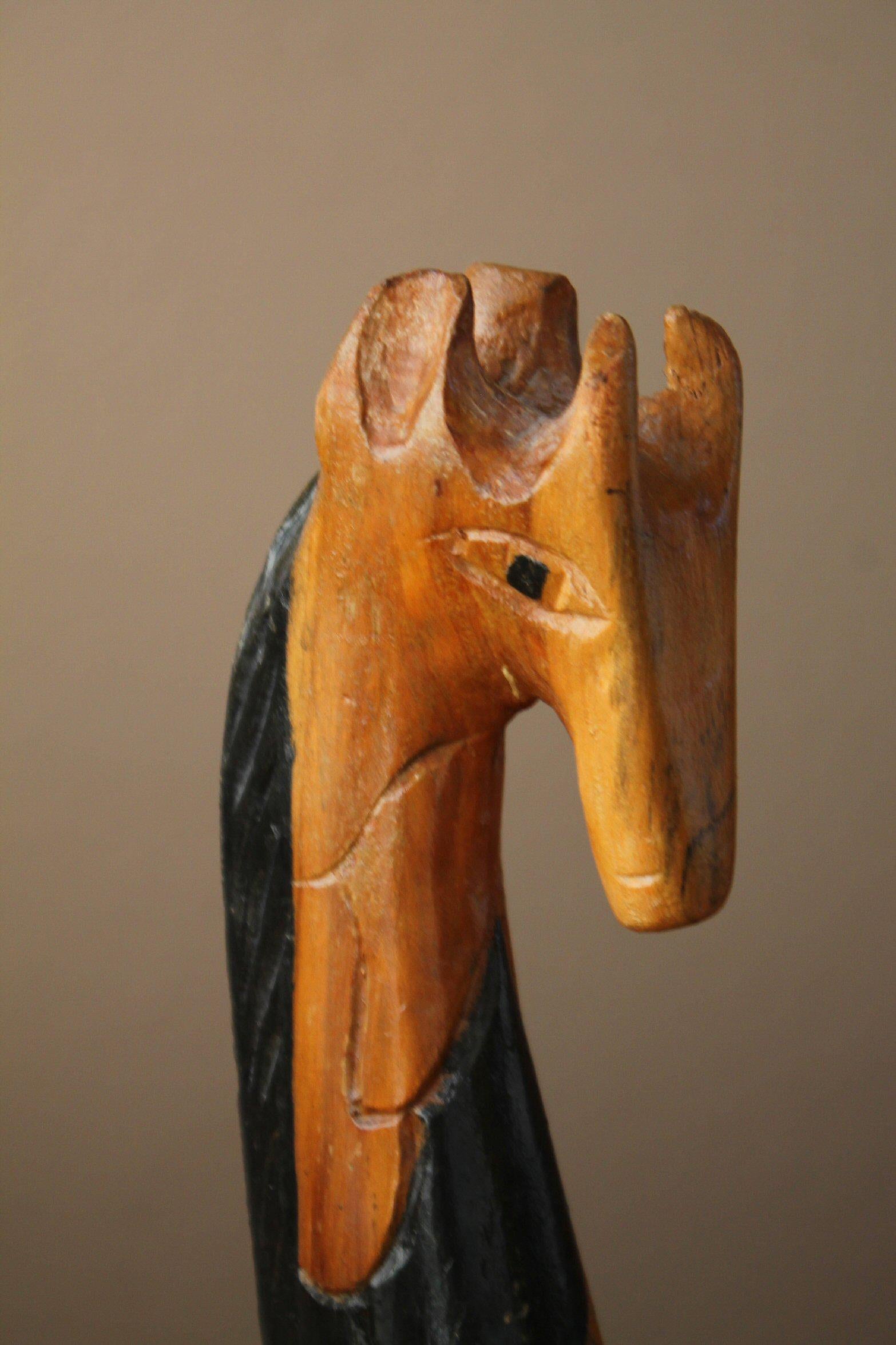 Stilvolle Mid Century geschnitzt Wood Abstract Giraffe Skulptur! 50s Carved Art Decor (Moderne der Mitte des Jahrhunderts) im Angebot