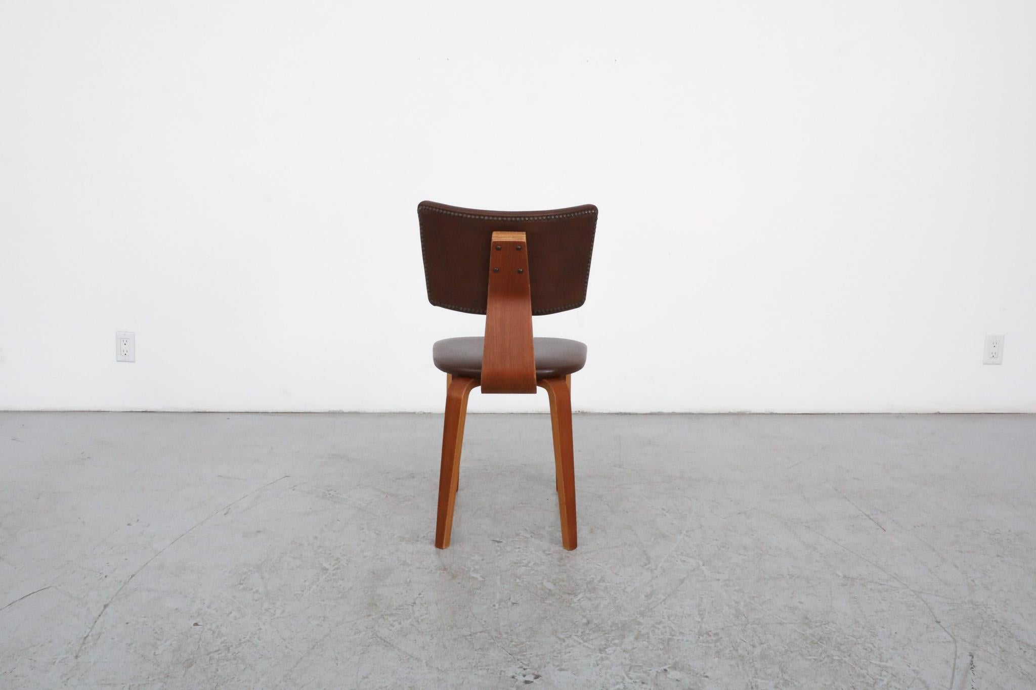 Mid-20th Century Stylish, Mid-Century Cor Alons Bentwood Side Chair For Sale
