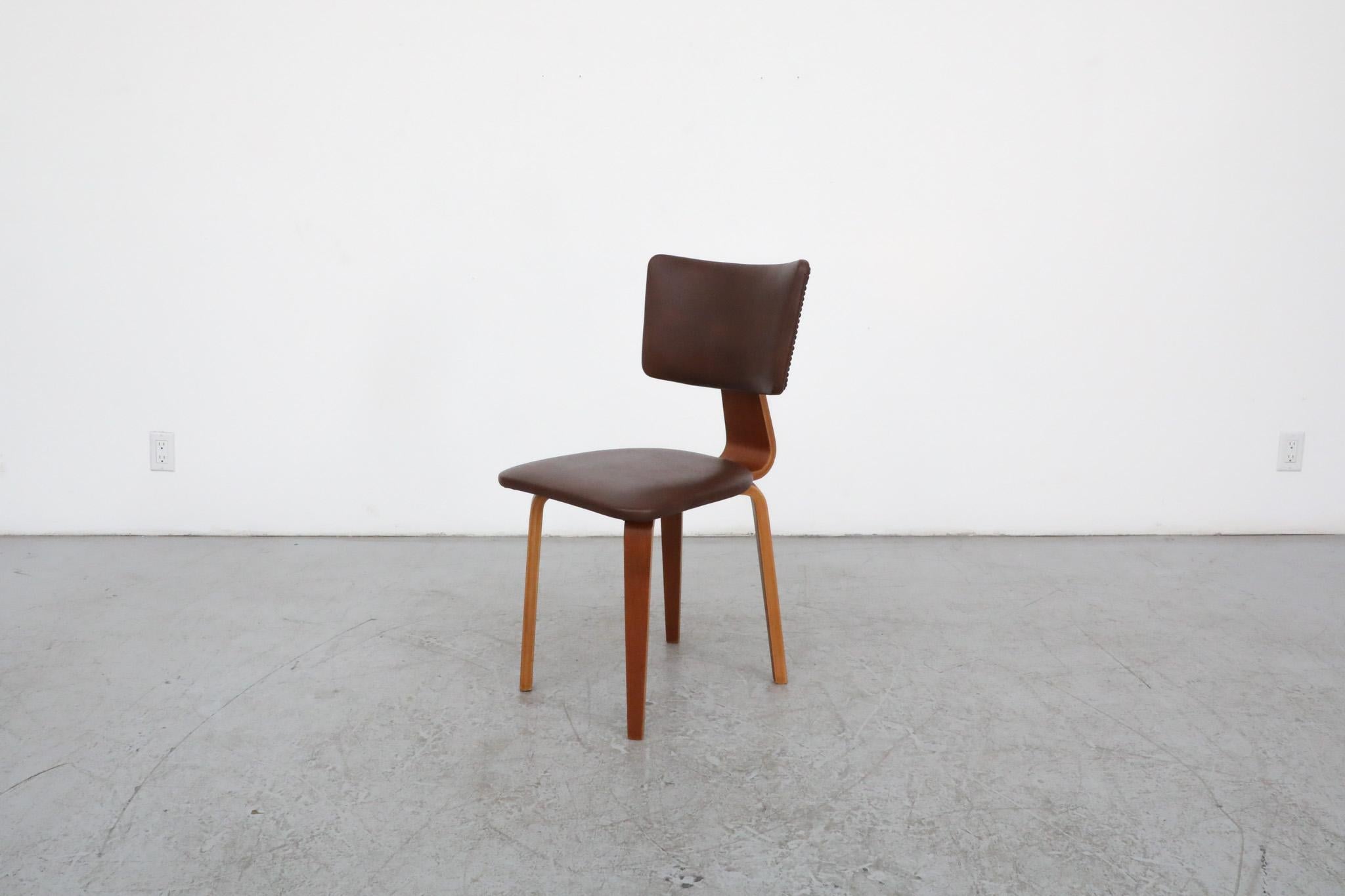 Brass Stylish, Mid-Century Cor Alons Bentwood Side Chair For Sale