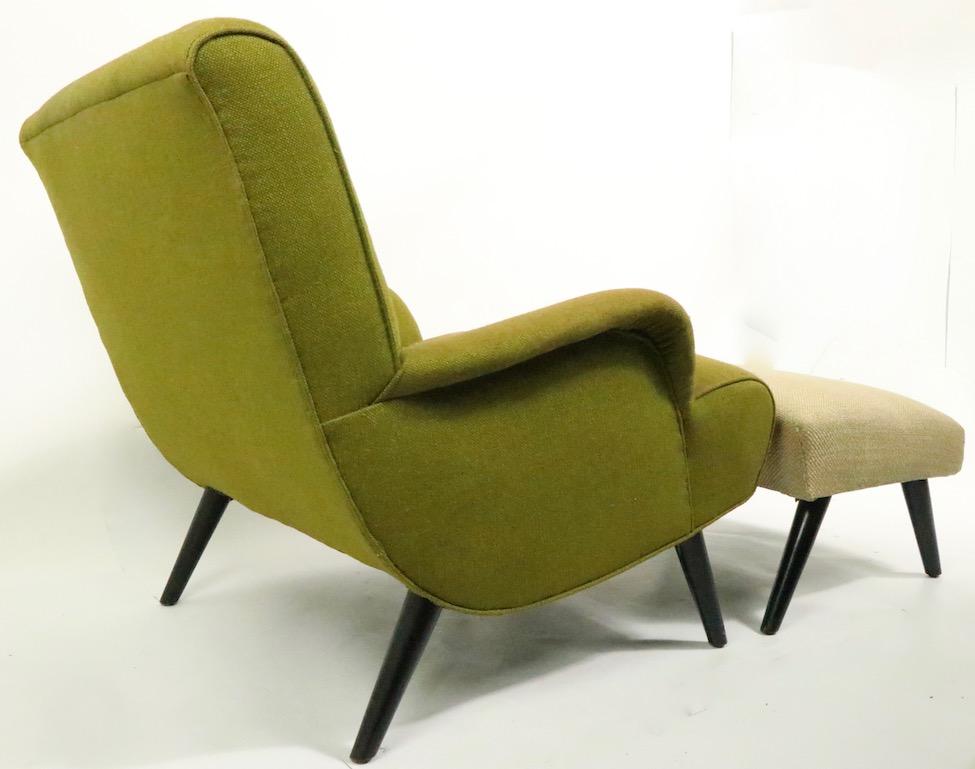 Upholstery Stylish Mid Century Lounge Chair and Ottoman