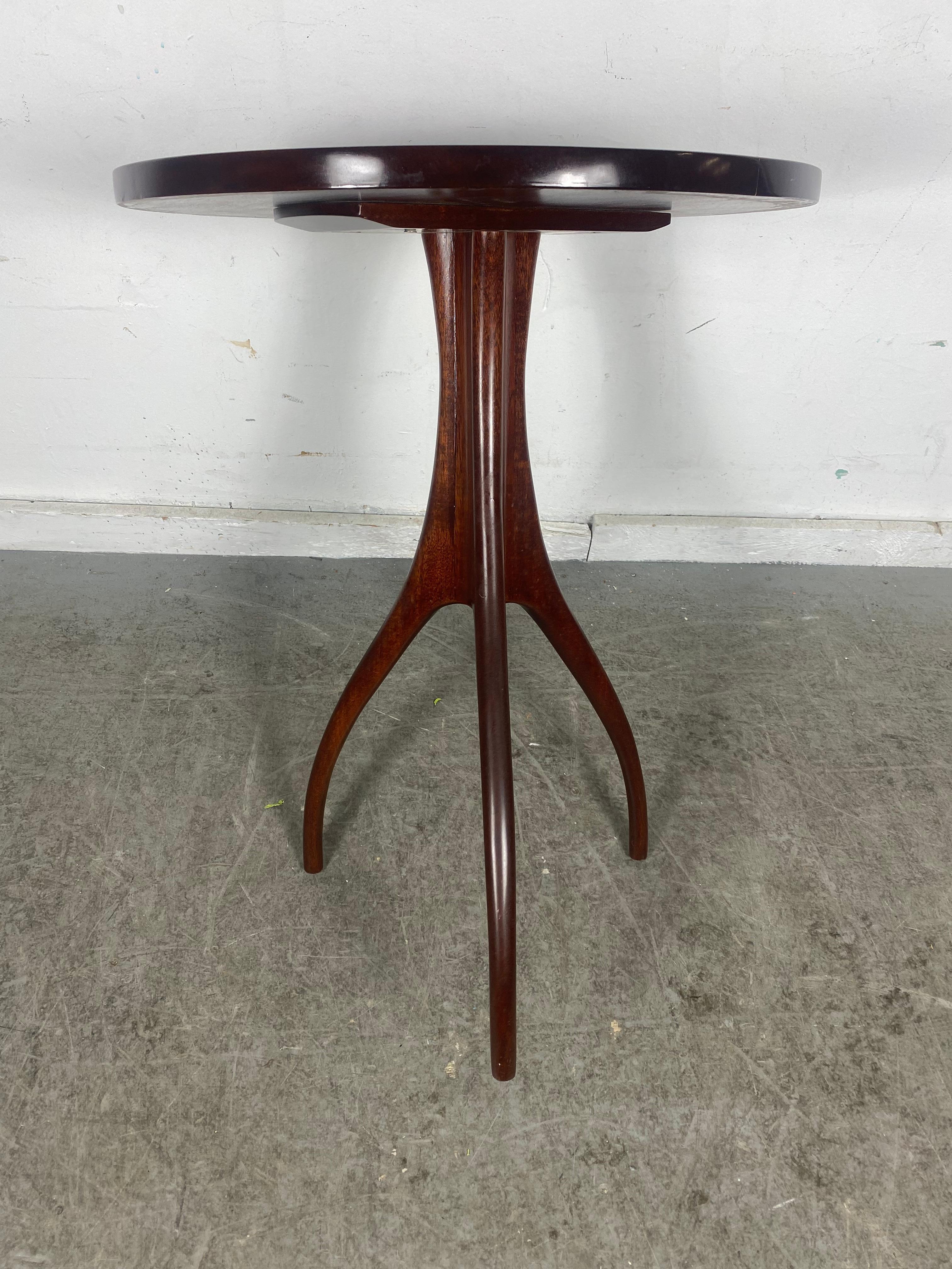 Mid-20th Century Stylish Midcentury Mahogany Tripod Lamp Table / Stand Attrib to Edward Wormley For Sale