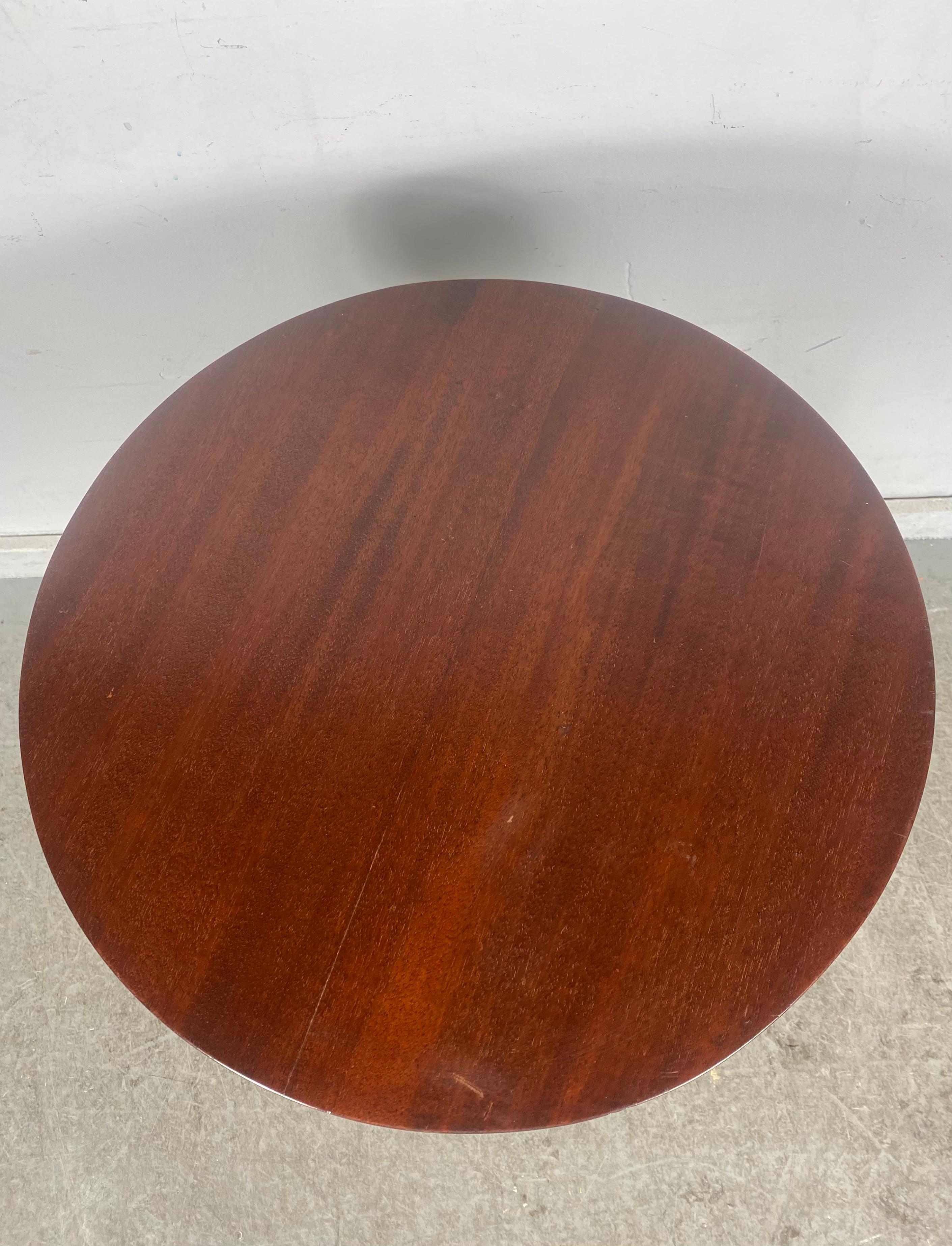 Stylish Midcentury Mahogany Tripod Lamp Table / Stand Attrib to Edward Wormley For Sale 1