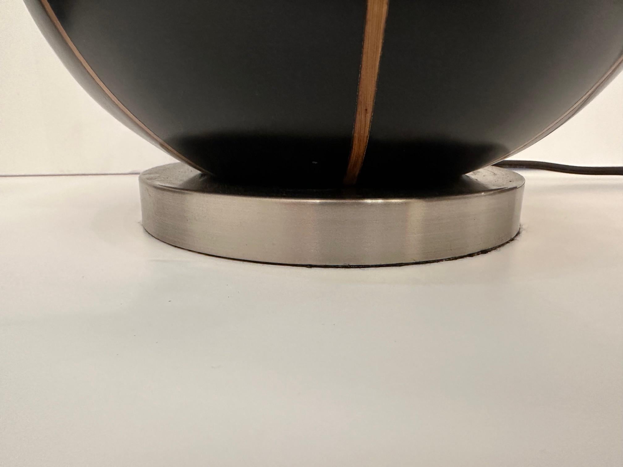 Mid-20th Century Stylish Mid Century Modern Black and Brown Table Lamps For Sale