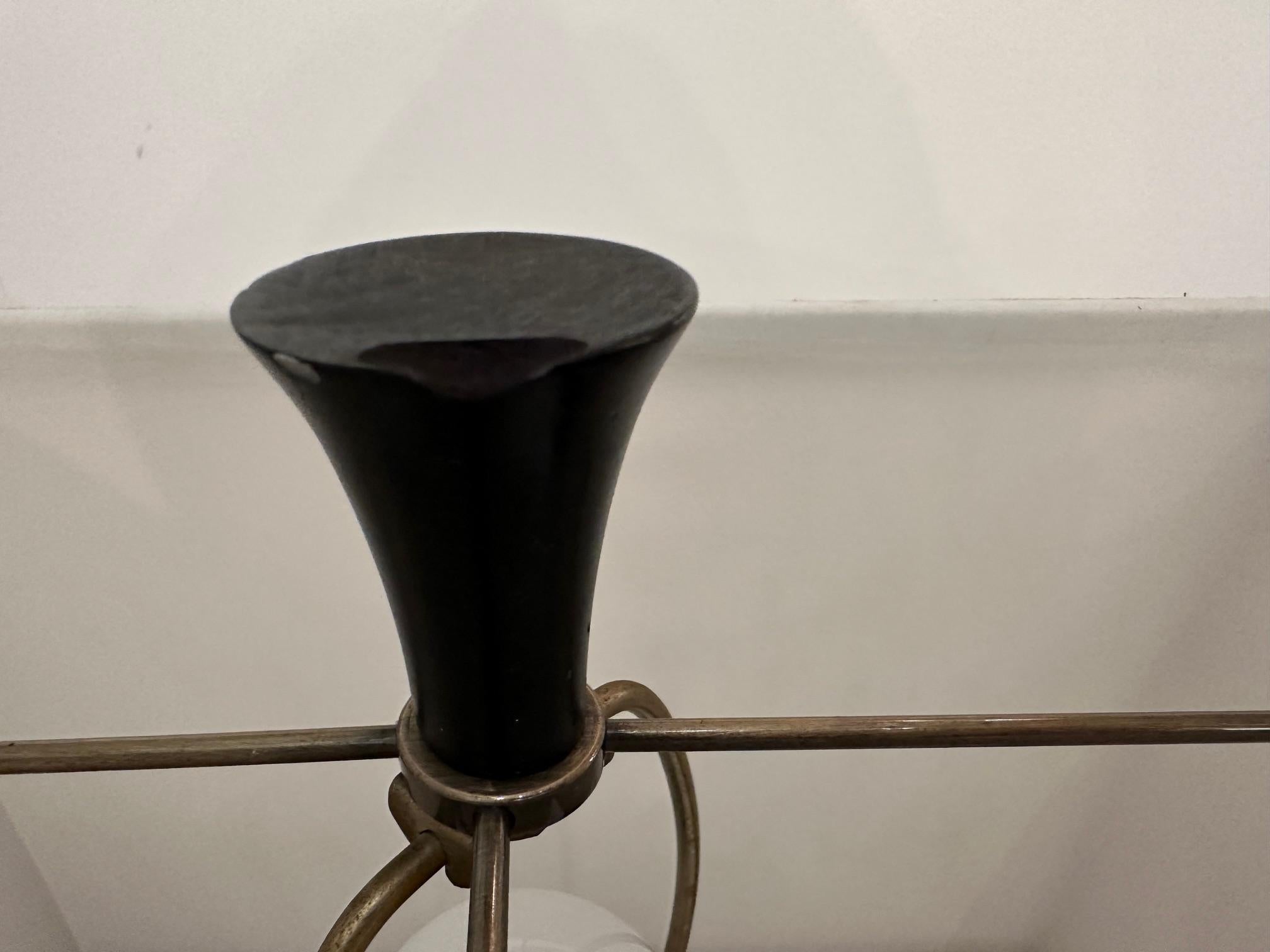 Wood Stylish Mid Century Modern Black and Brown Table Lamps For Sale