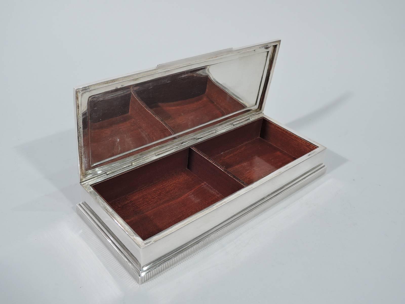 Belgian Stylish Mid-Century Modern Silver Playing Cards Box