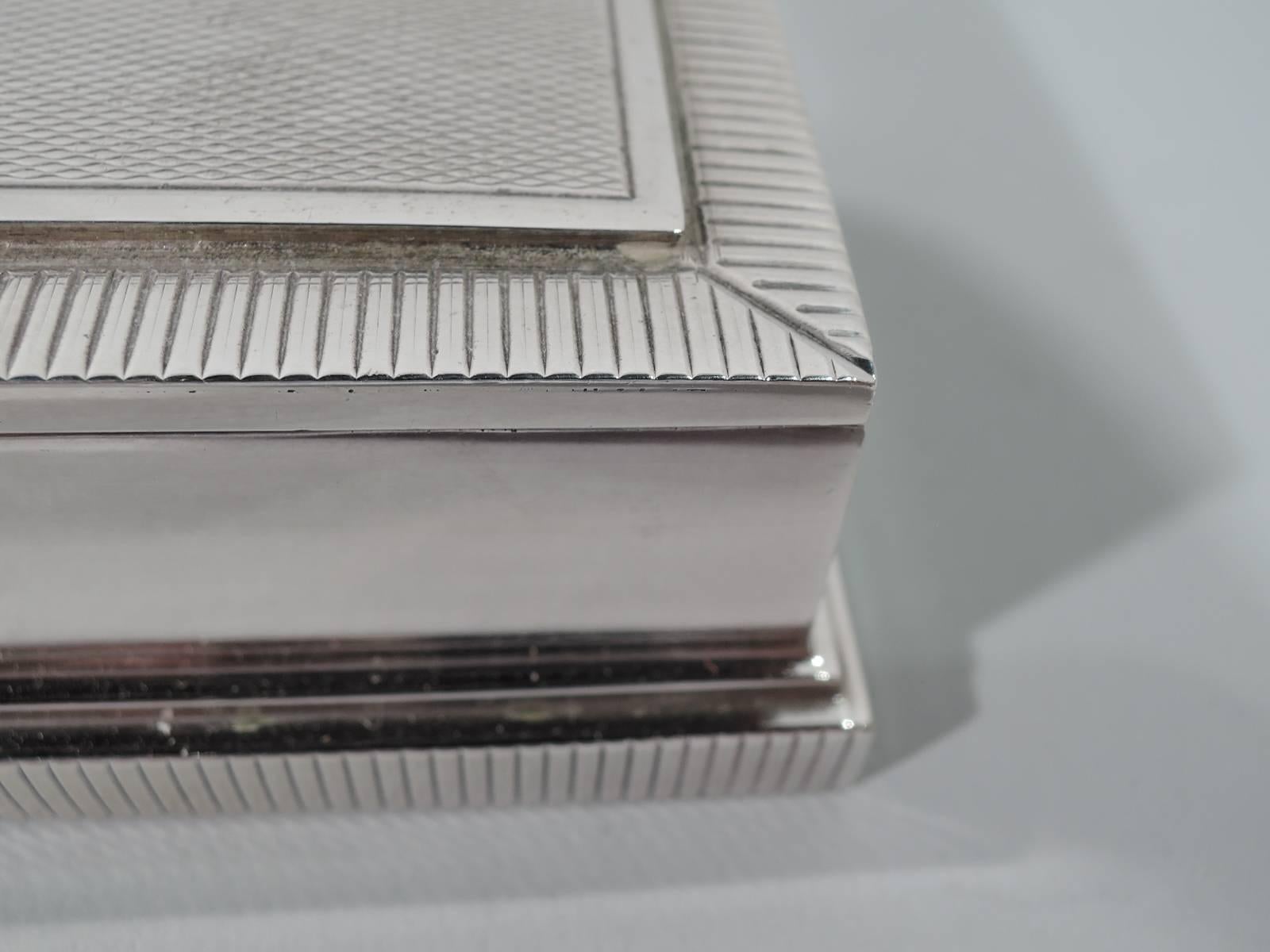 Stylish Mid-Century Modern Silver Playing Cards Box 1