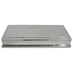 Stylish Mid-Century Modern Silver Playing Cards Box