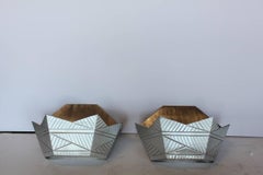 Stylish Midcentury Nickel-Plated Brass Wall Sconces, Four Pairs Available