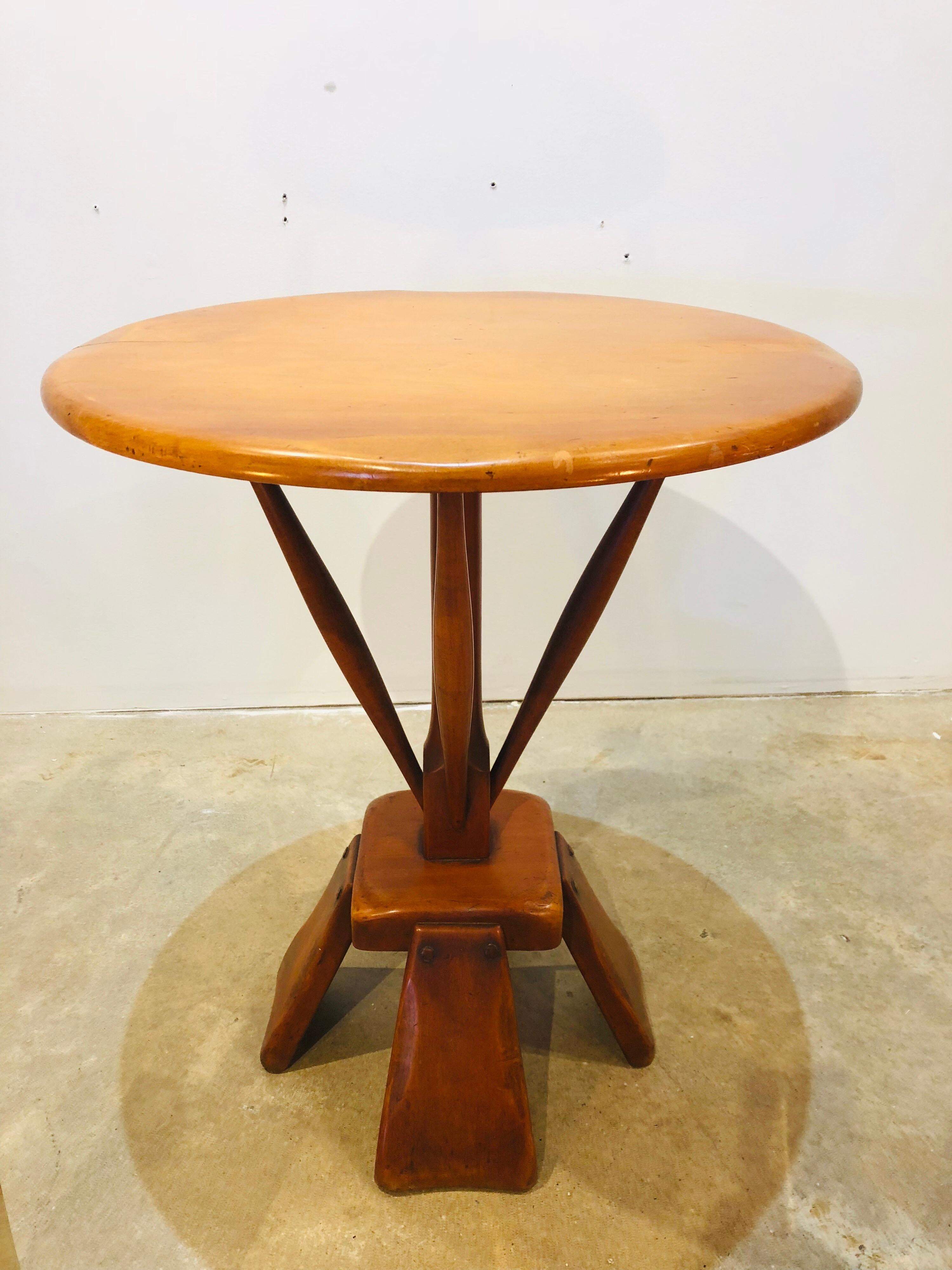 Stylish midcentury accent wood table.