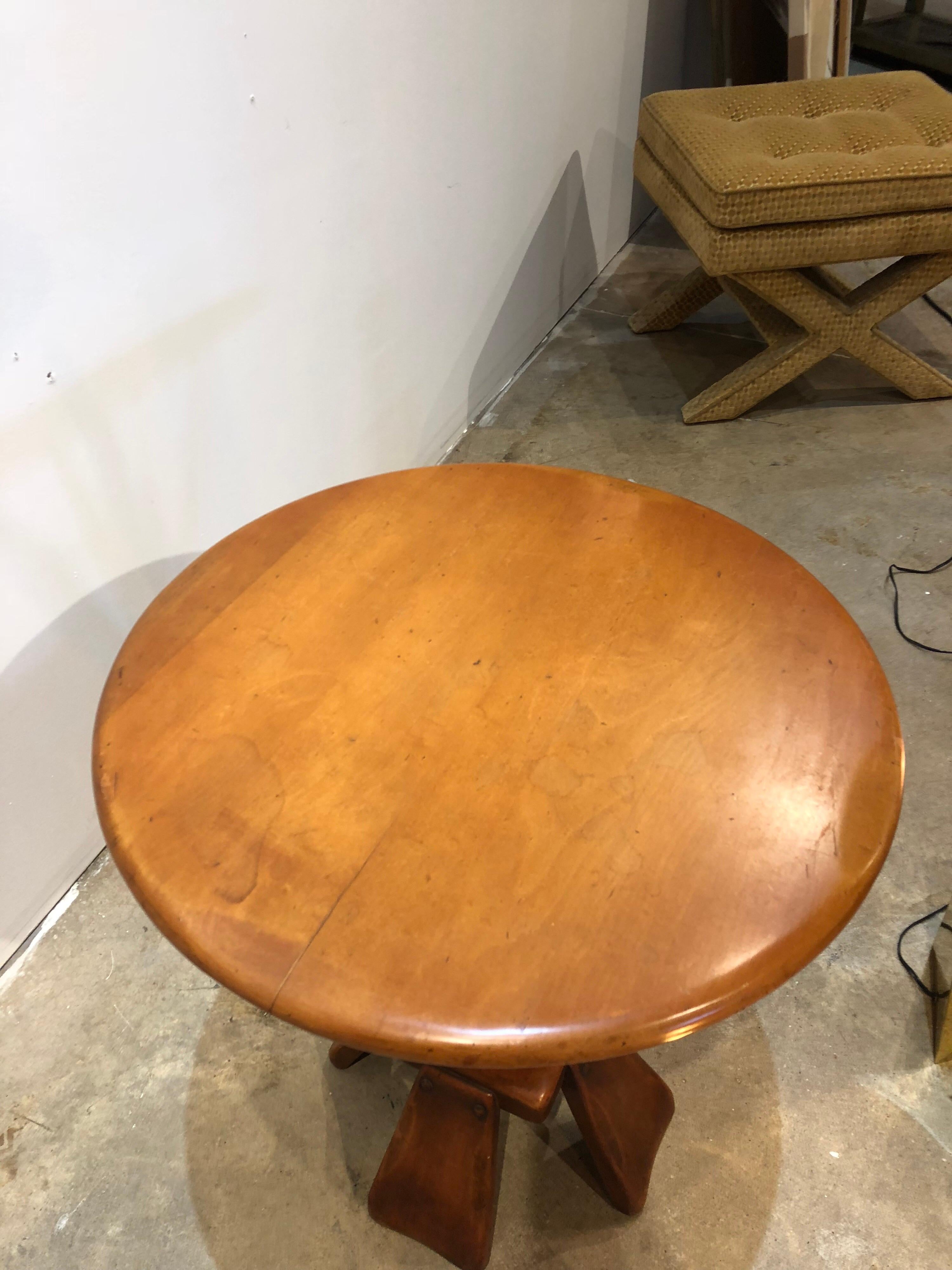 American Stylish Midcentury Accent Wood Table For Sale