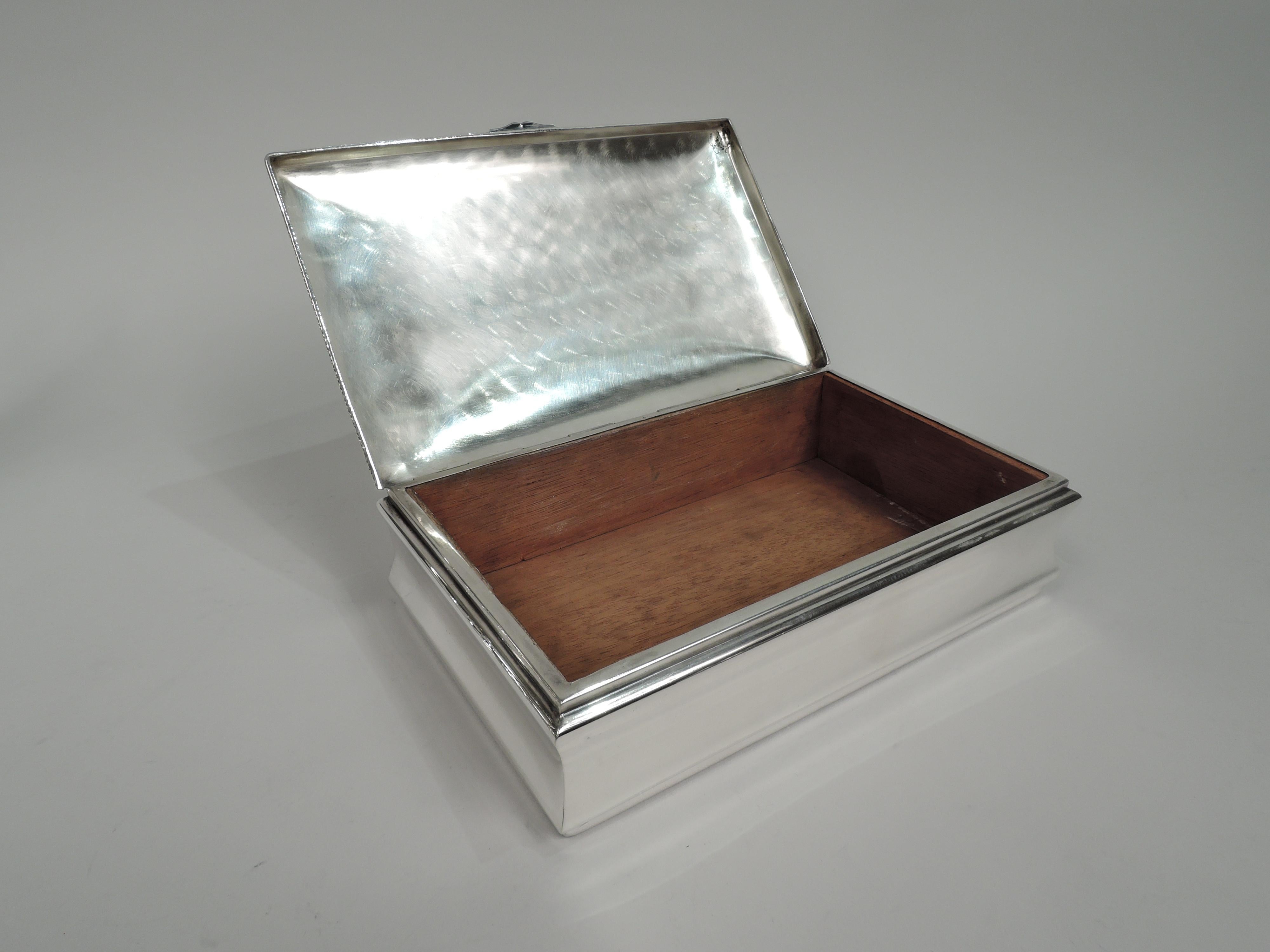 Stylish Mid-Century Modern Sterling Silver Box In Good Condition In New York, NY