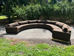 Stylish Milo Baughman 3 Piece Circular Sectional Sofa Mid-Century Modern