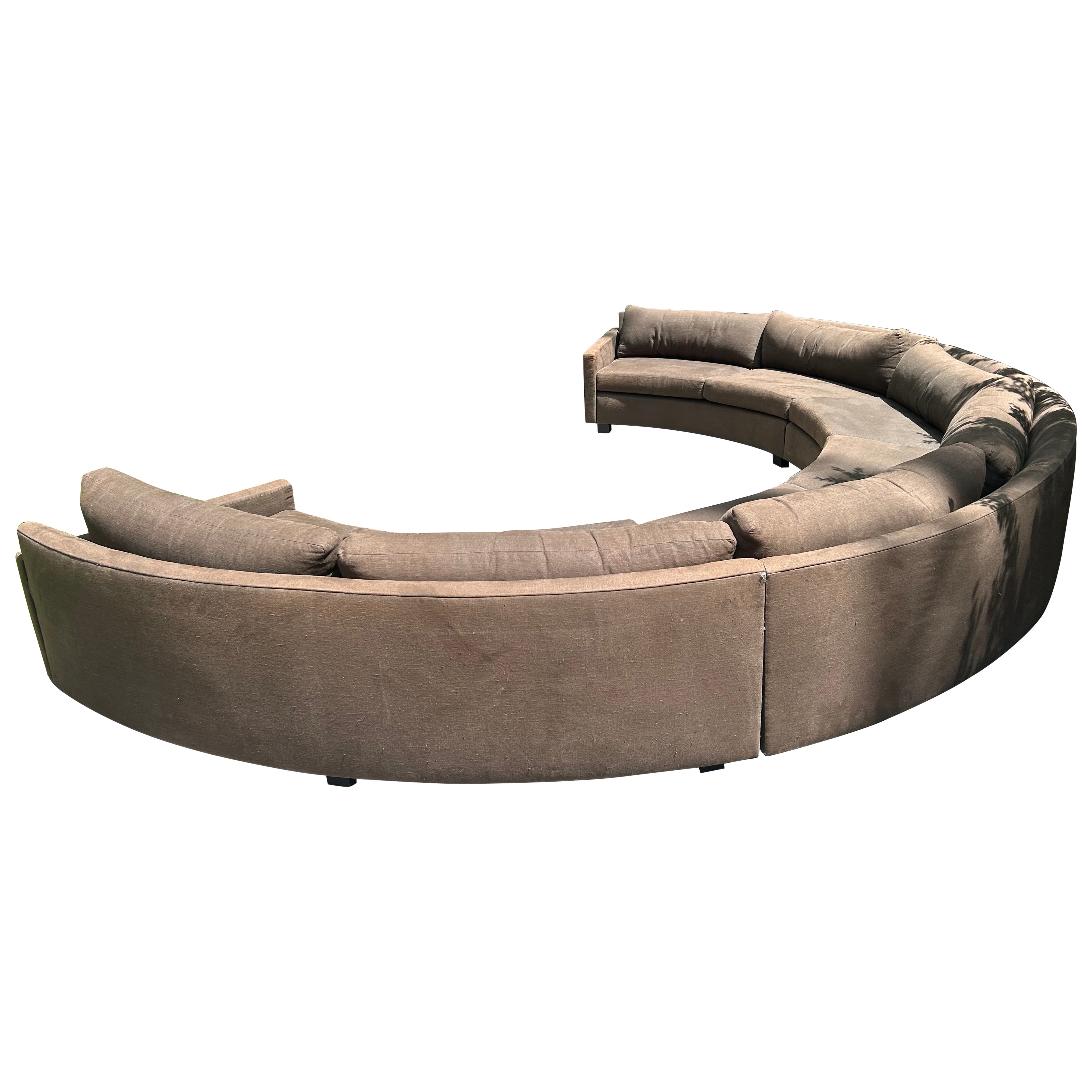 Canapé modulable circulaire 3 pièces Milo Baughman, au style « Mid-Century Modern » en vente