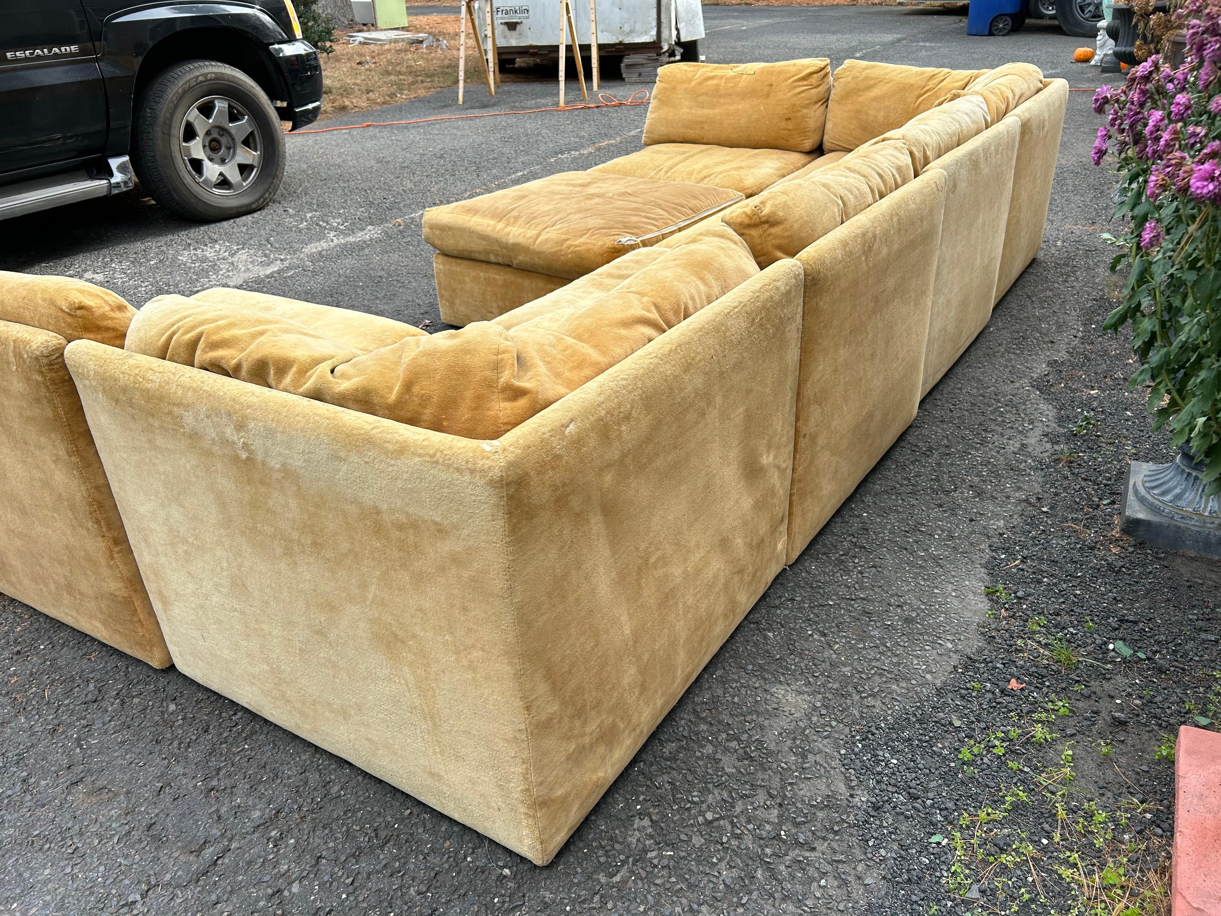Stylish Milo Baughman Thayer Coggin 7 Piece Sofa Sectional Mid-Century Modern 4