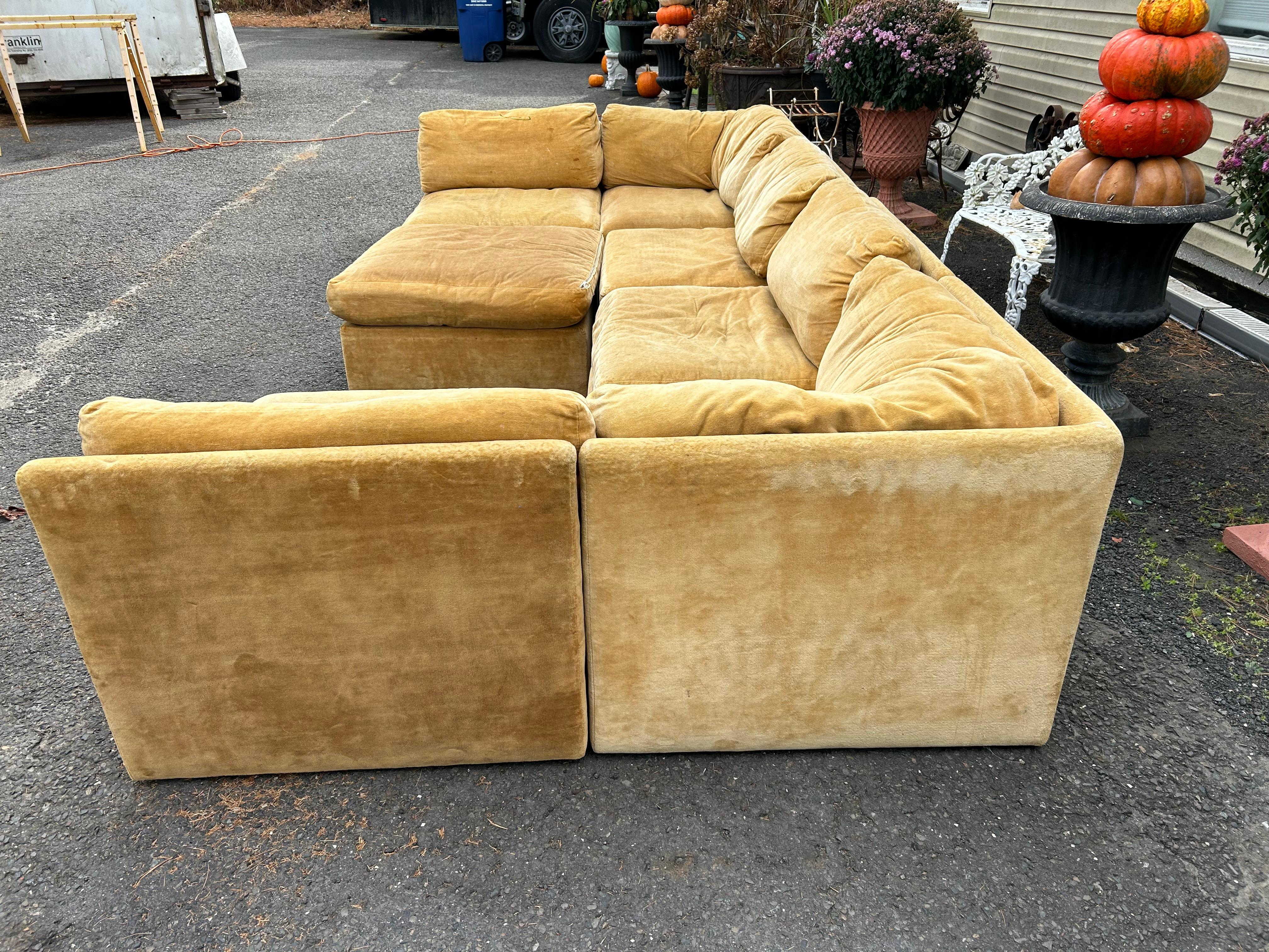 Stylish Milo Baughman Thayer Coggin 7 Piece Sofa Sectional Mid-Century Modern 5