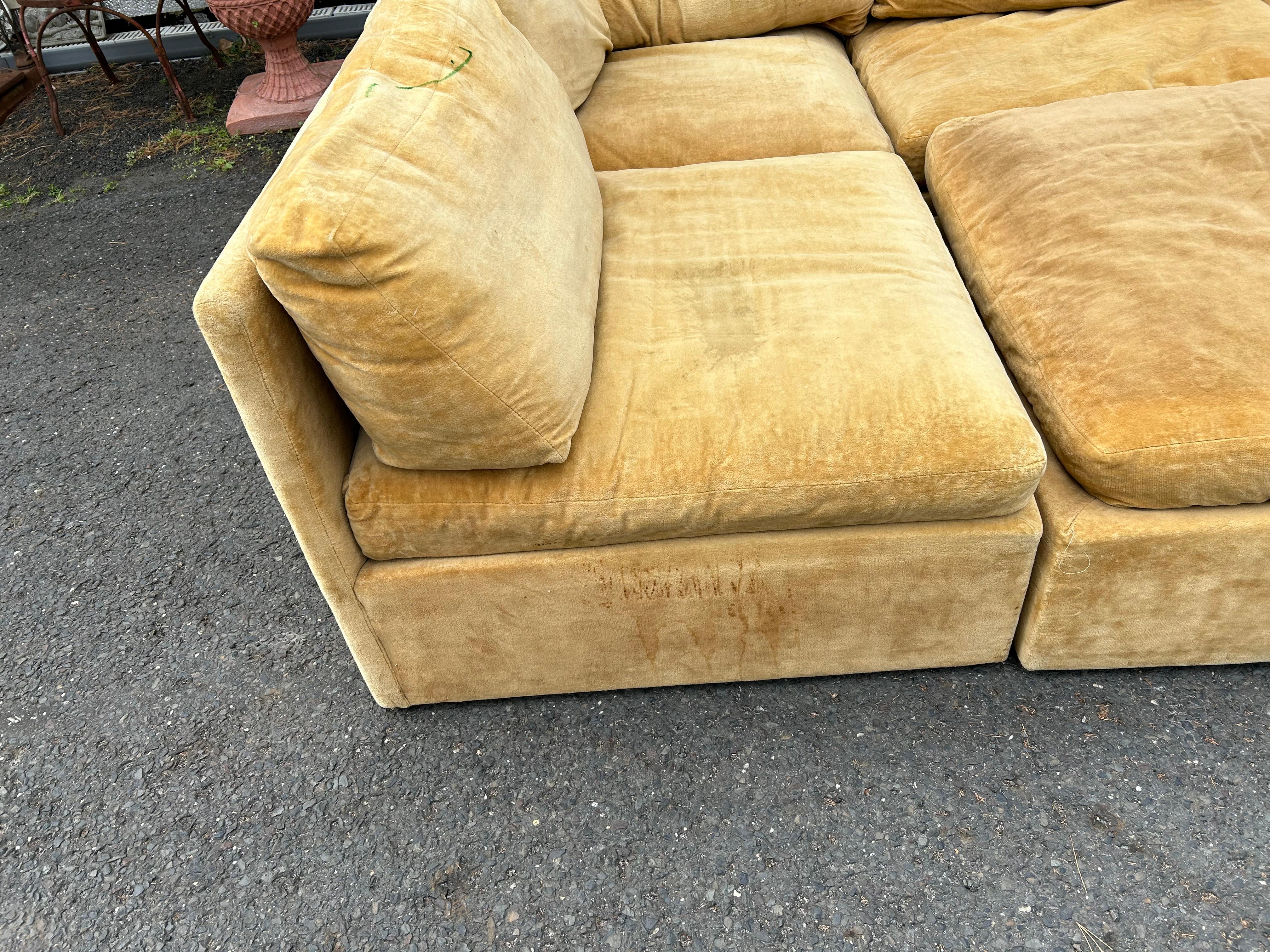 Stylish Milo Baughman Thayer Coggin 7 Piece Sofa Sectional Mid-Century Modern 8