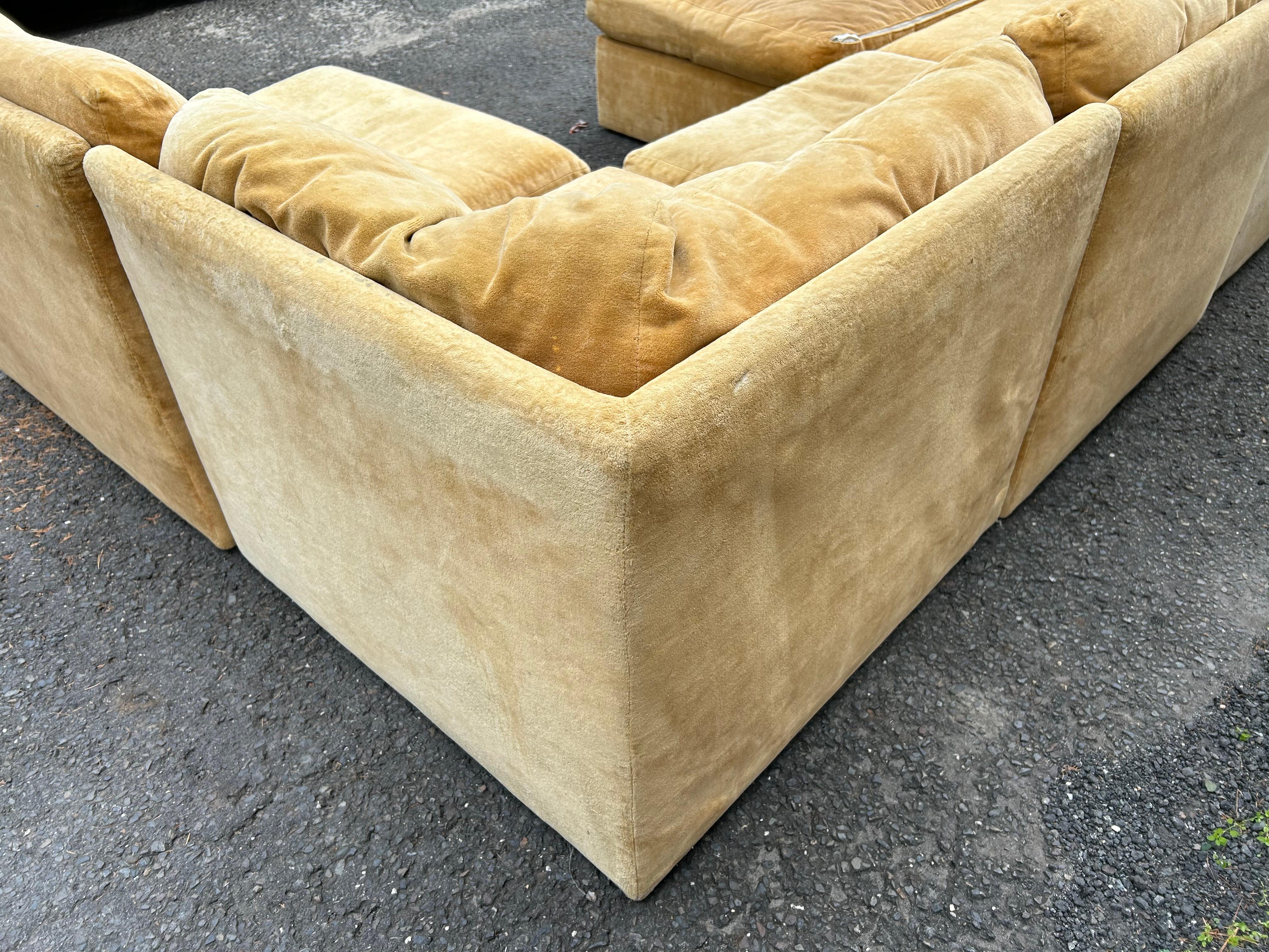 Stylish Milo Baughman Thayer Coggin 7 Piece Sofa Sectional Mid-Century Modern 2
