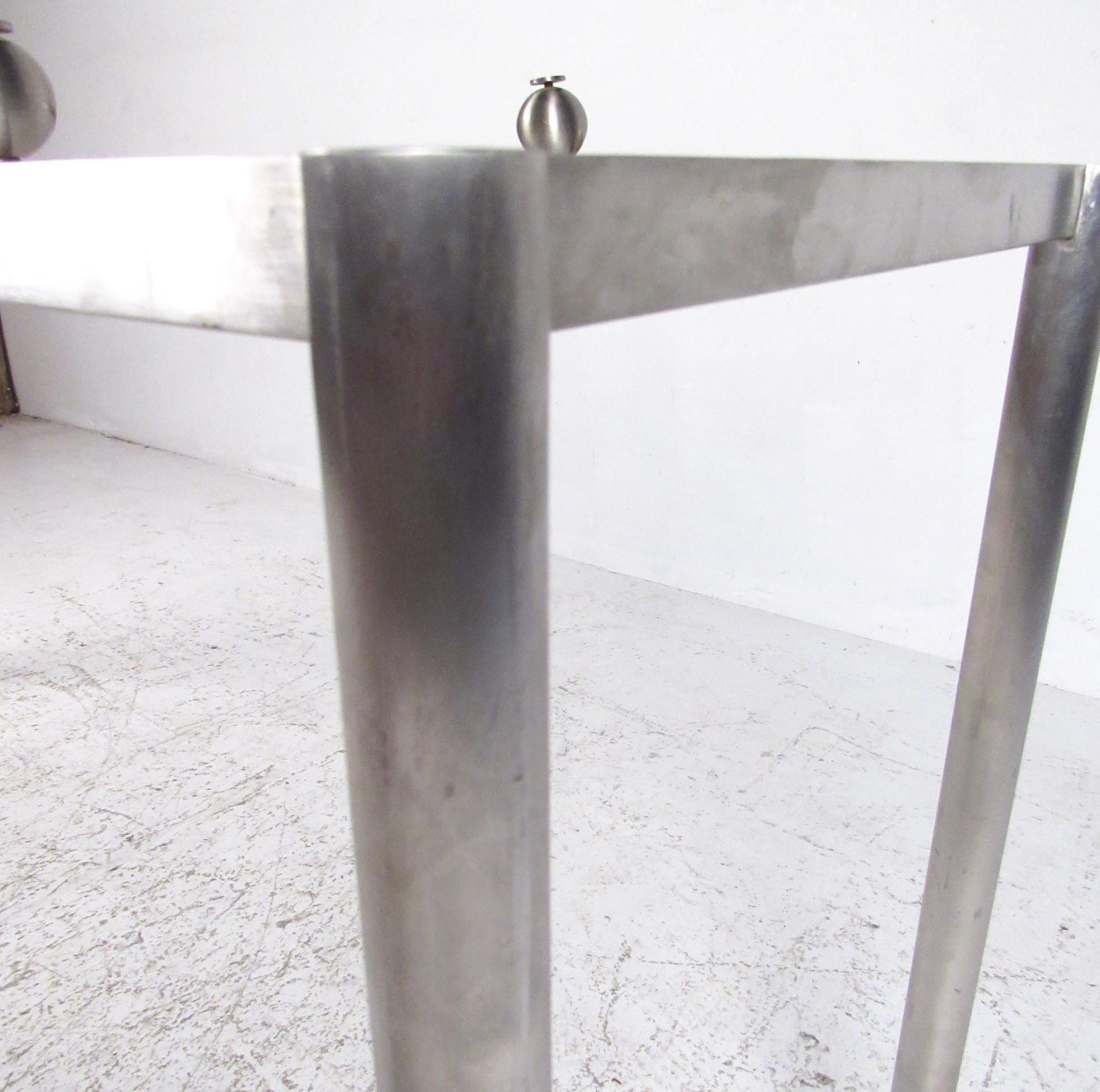 Stylish Modern Console Table with Marble Top For Sale 6