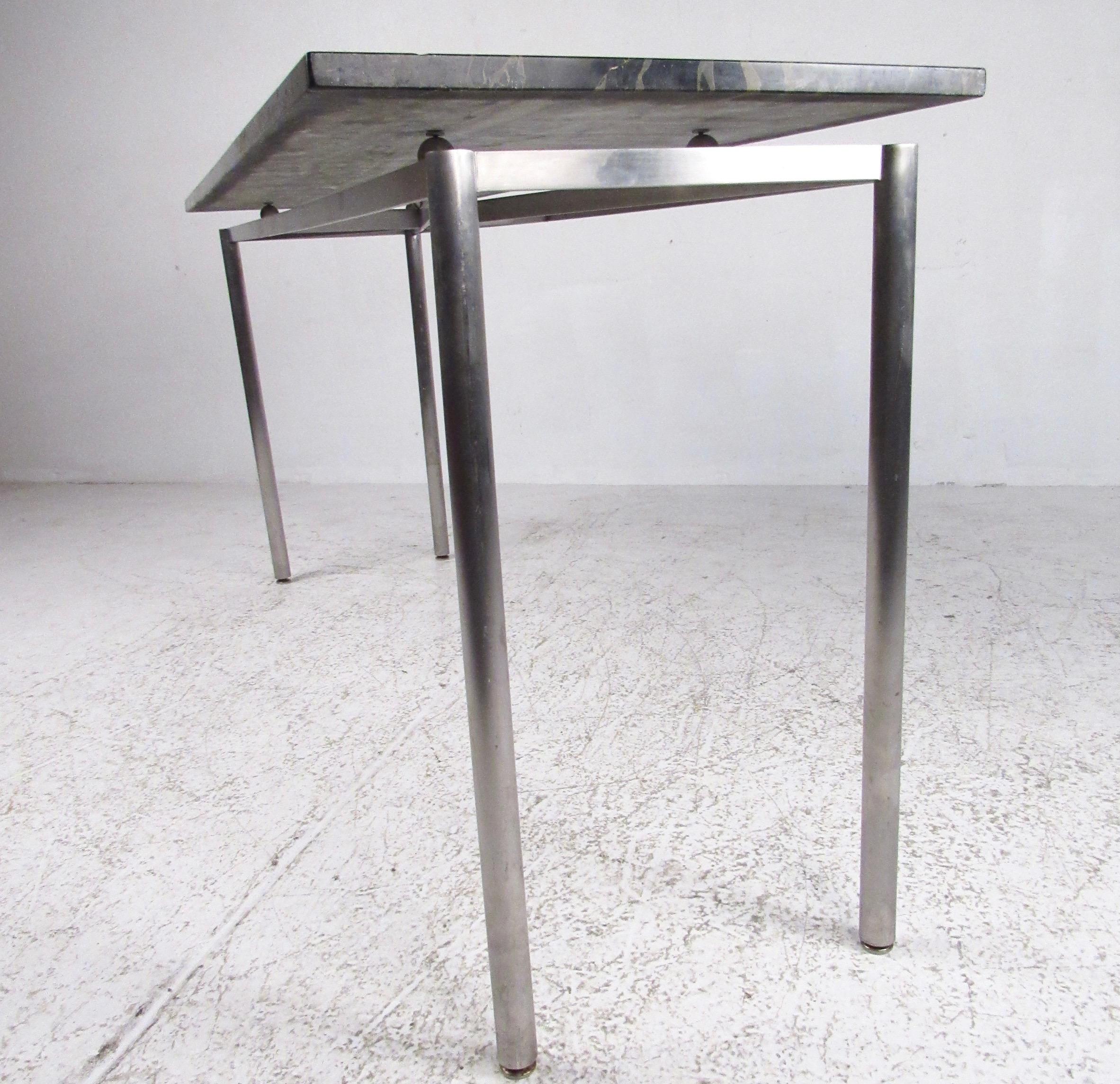 Stylish Modern Console Table with Marble Top For Sale 9