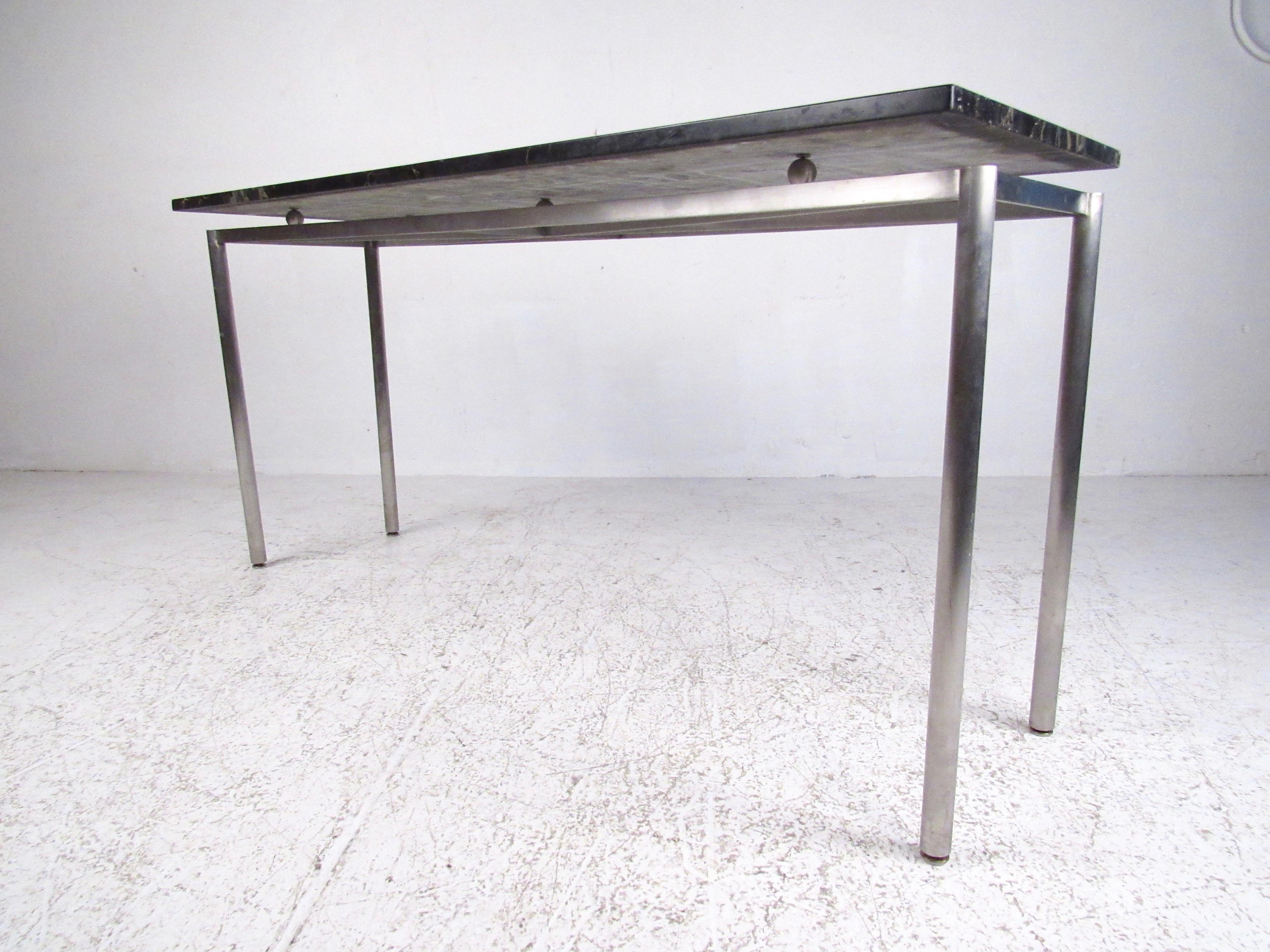 modern marble top console table