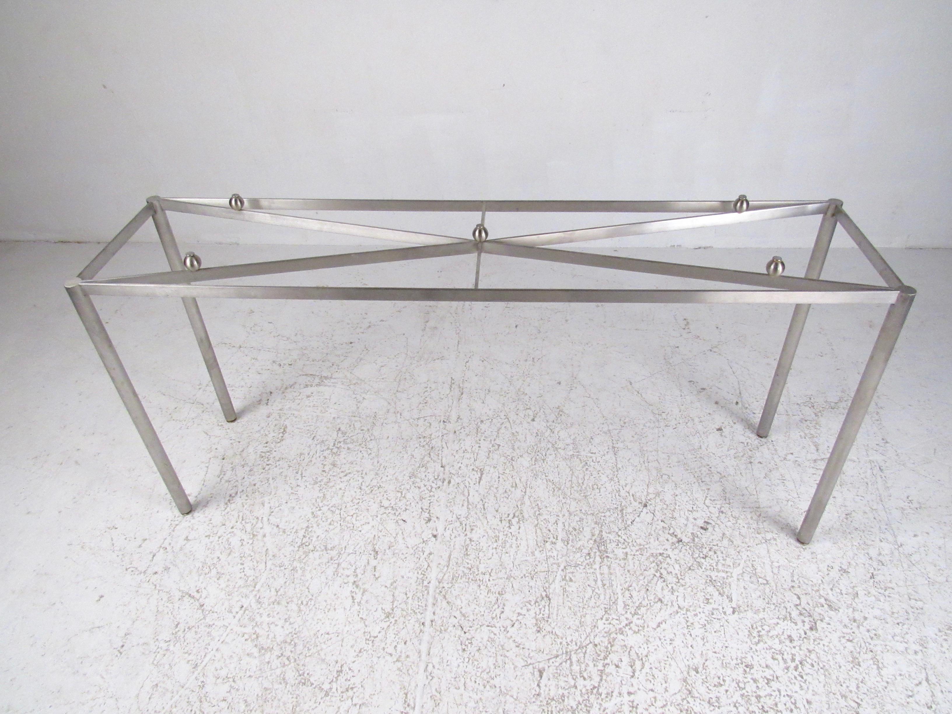 20th Century Stylish Modern Console Table with Marble Top For Sale