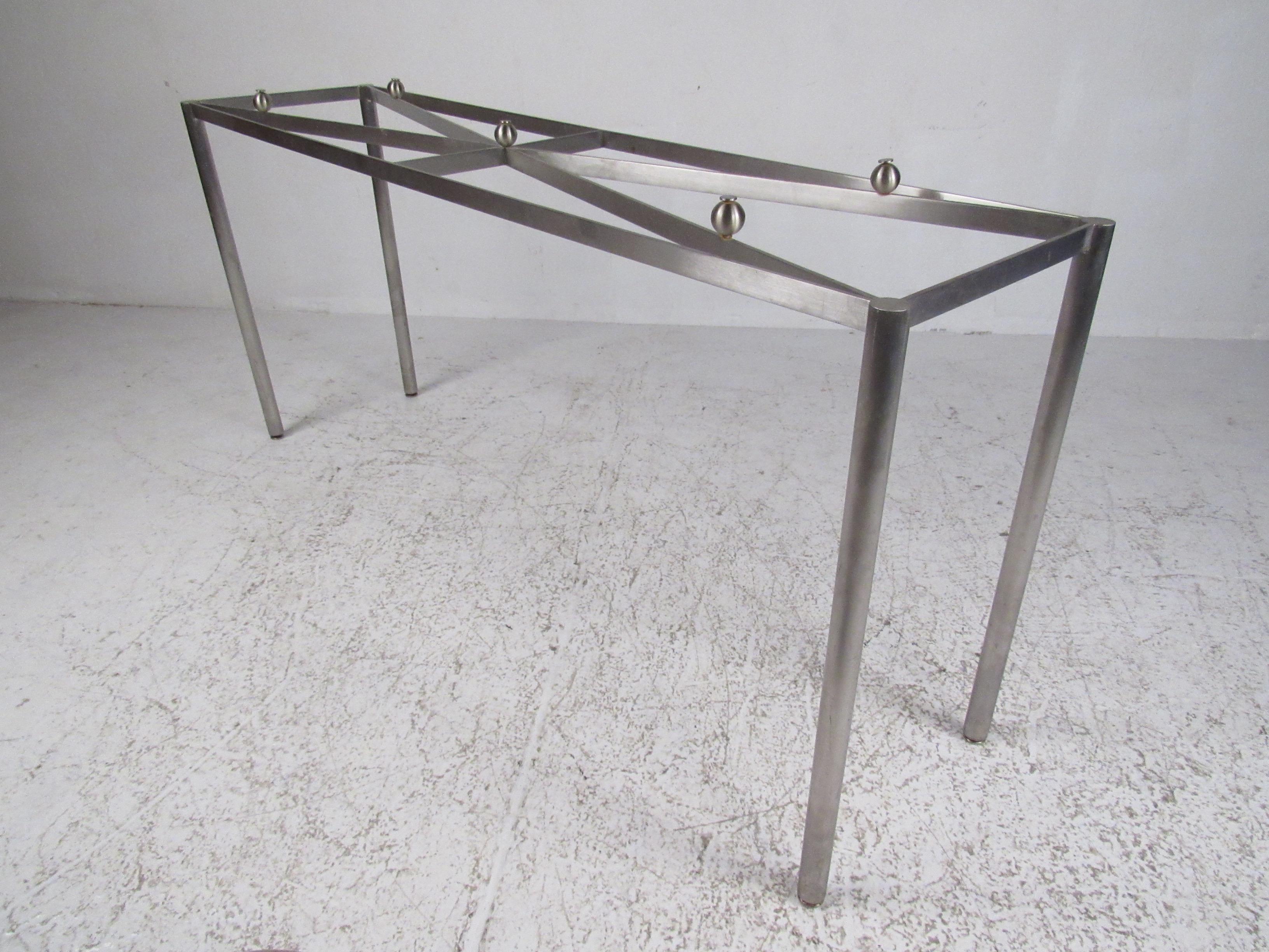 Stylish Modern Console Table with Marble Top For Sale 1