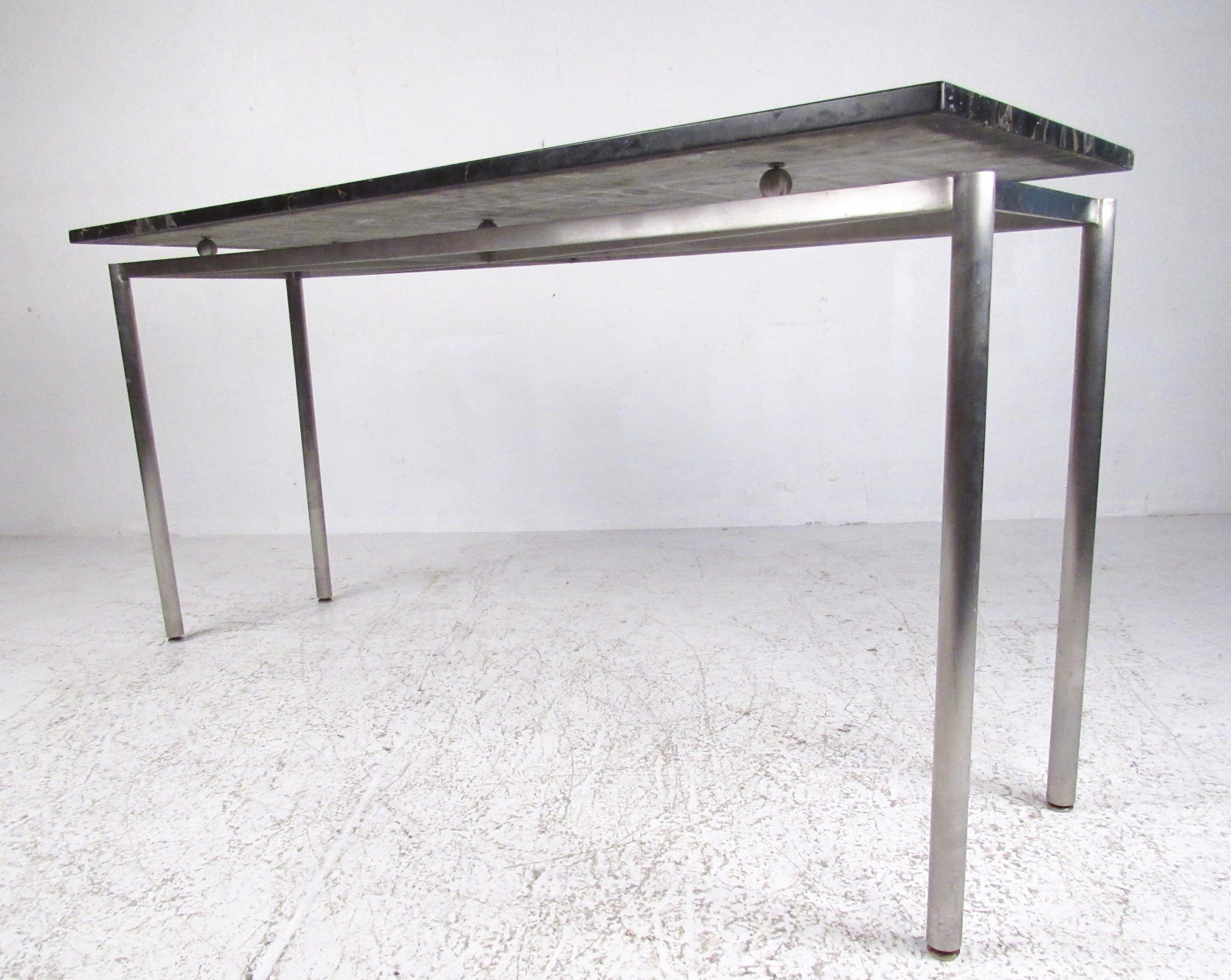 Stylish Modern Console Table with Marble Top For Sale 2