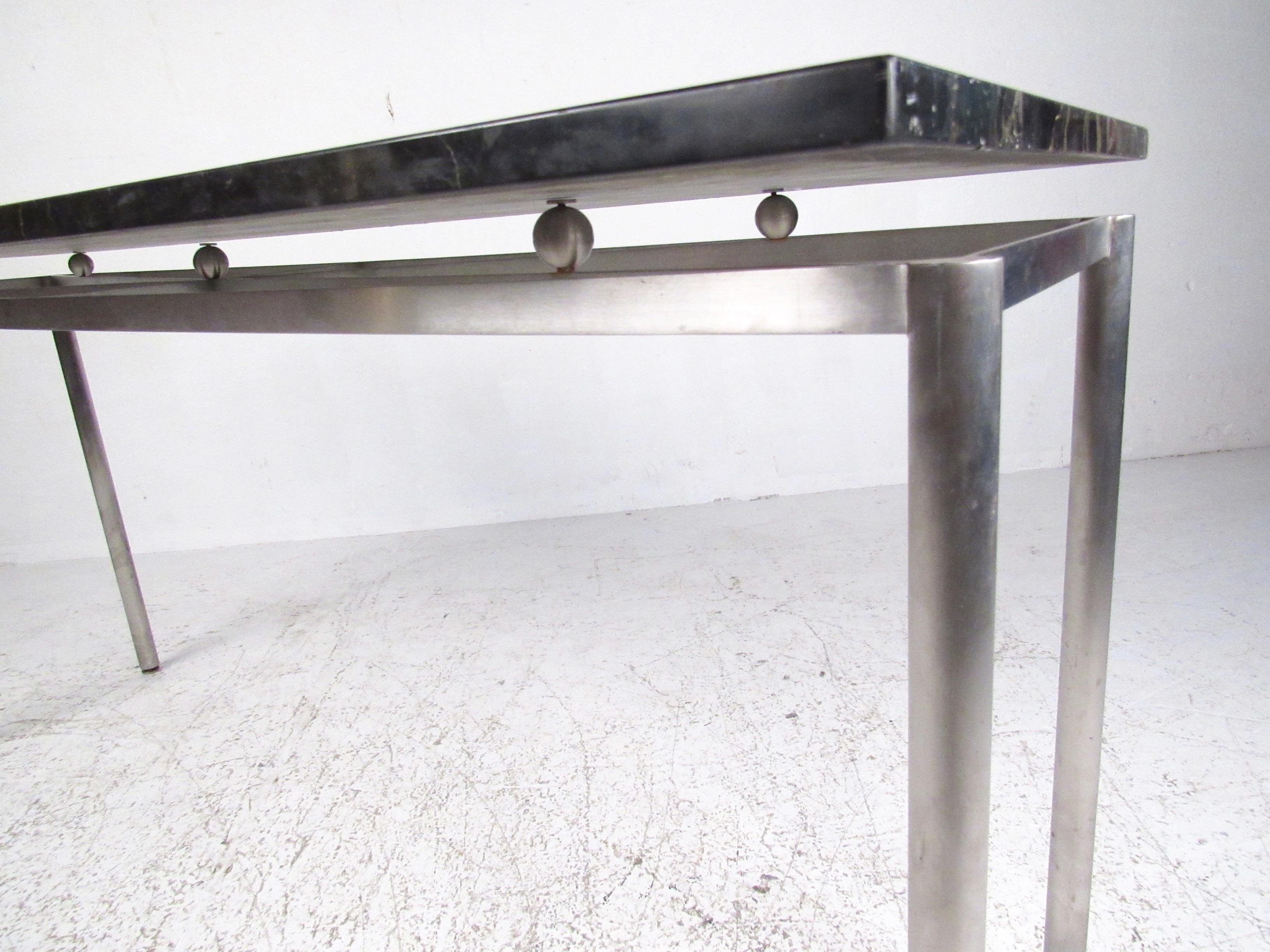 Stylish Modern Console Table with Marble Top For Sale 3