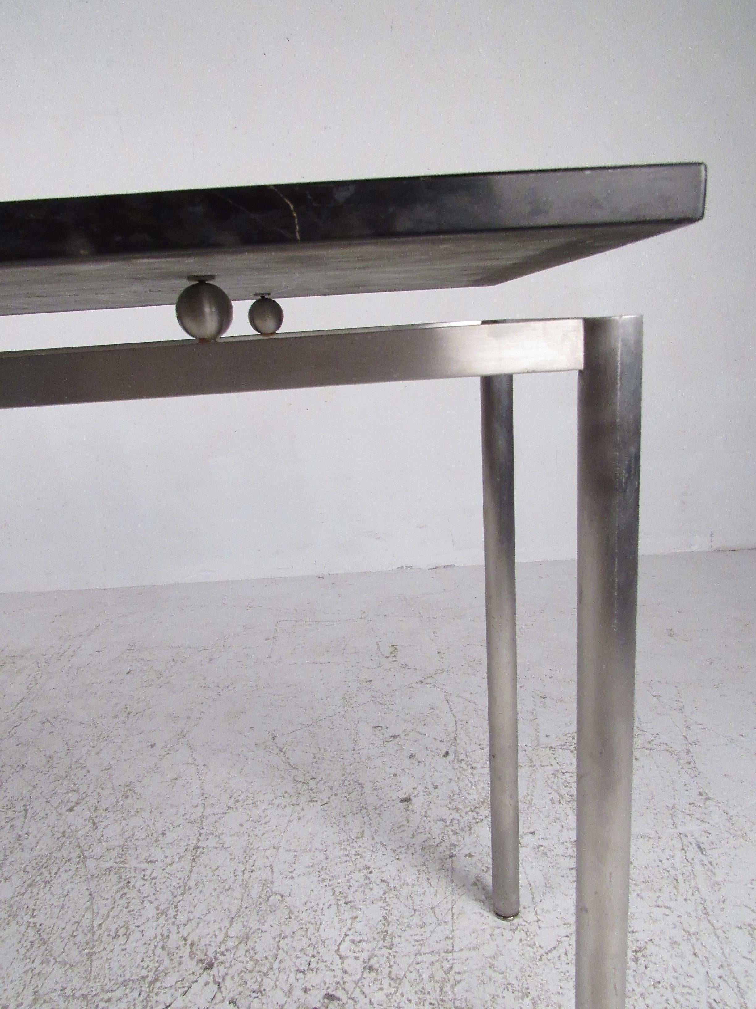 Stylish Modern Console Table with Marble Top For Sale 4