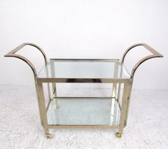 Stylish Mid Century Modern Brass Serving Cart