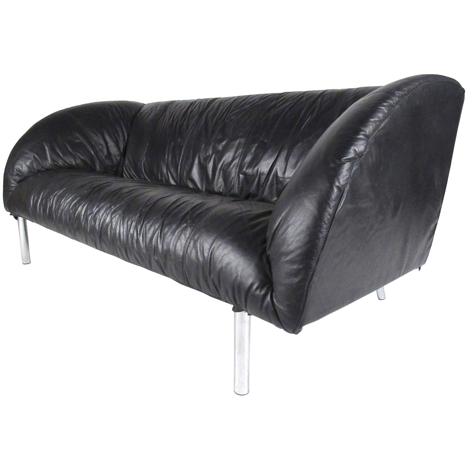 Stylish Modern Small Leather Sofa For Sale At 1stdibs