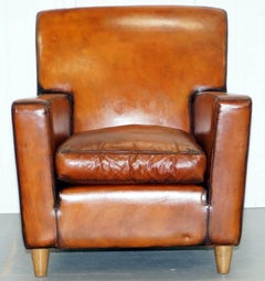 Stylish Modernist Restored Terence Conran Italian Leather Armchair