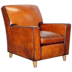 Stylish Modernist Restored Terence Conran Italian Leather Armchair