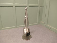 Stylish Modernist Steel Fireside Companion Set, Fireside Tools