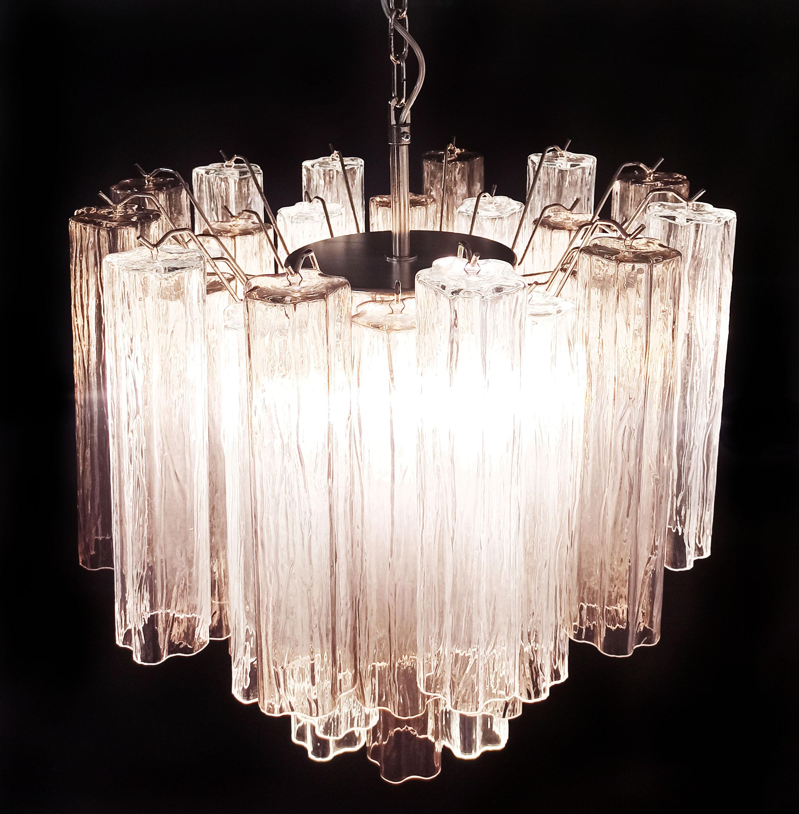 Stylish Murano Glass Tube Chandelier, 36 Smoked Glass Tube For Sale 8