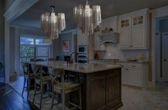 Elegante lampadario a tubo di vetro di Murano, 36 tubi di vetro fumé