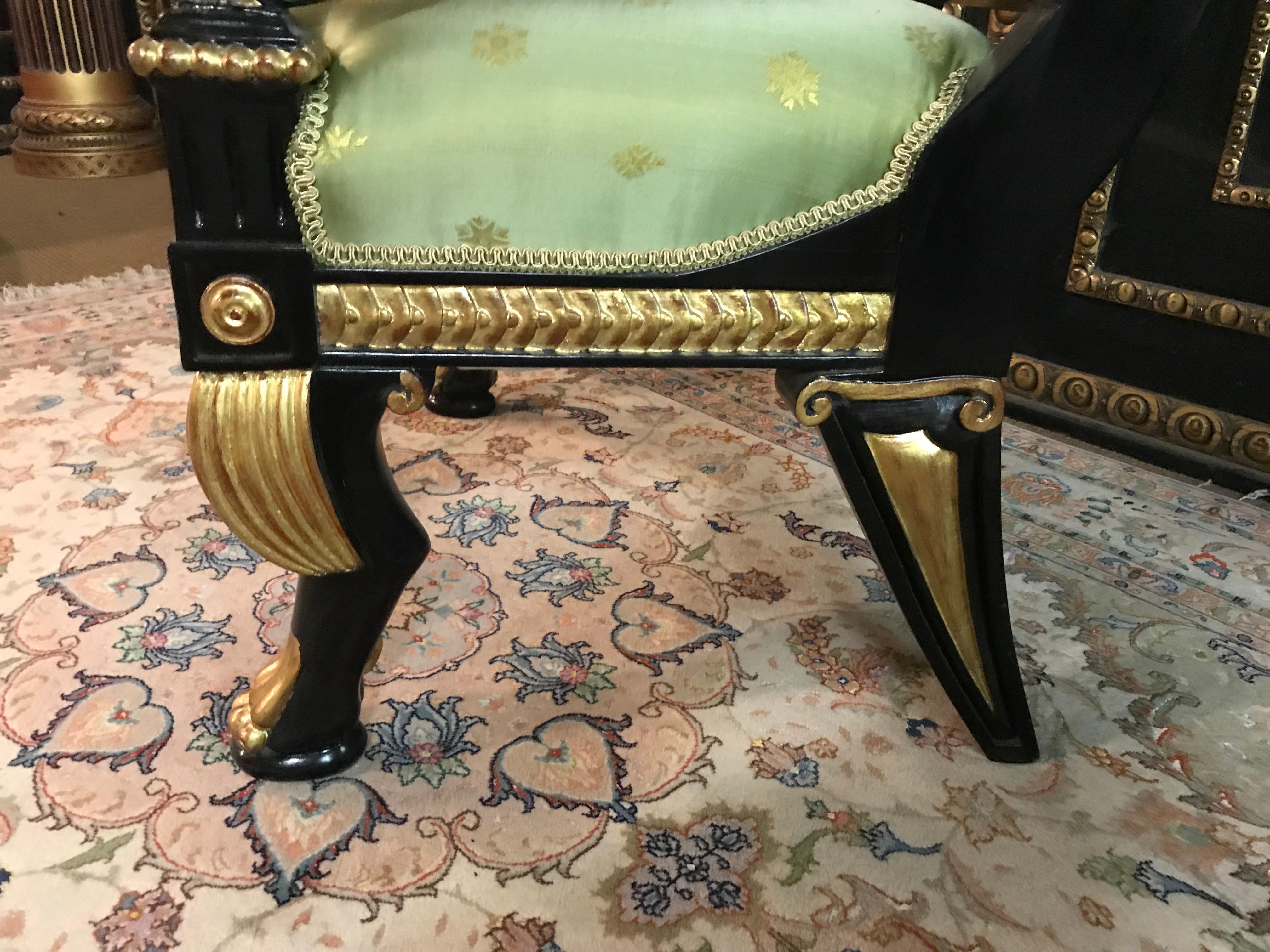 Stylish Napoleonic Swan Armchair in Empire Style 3